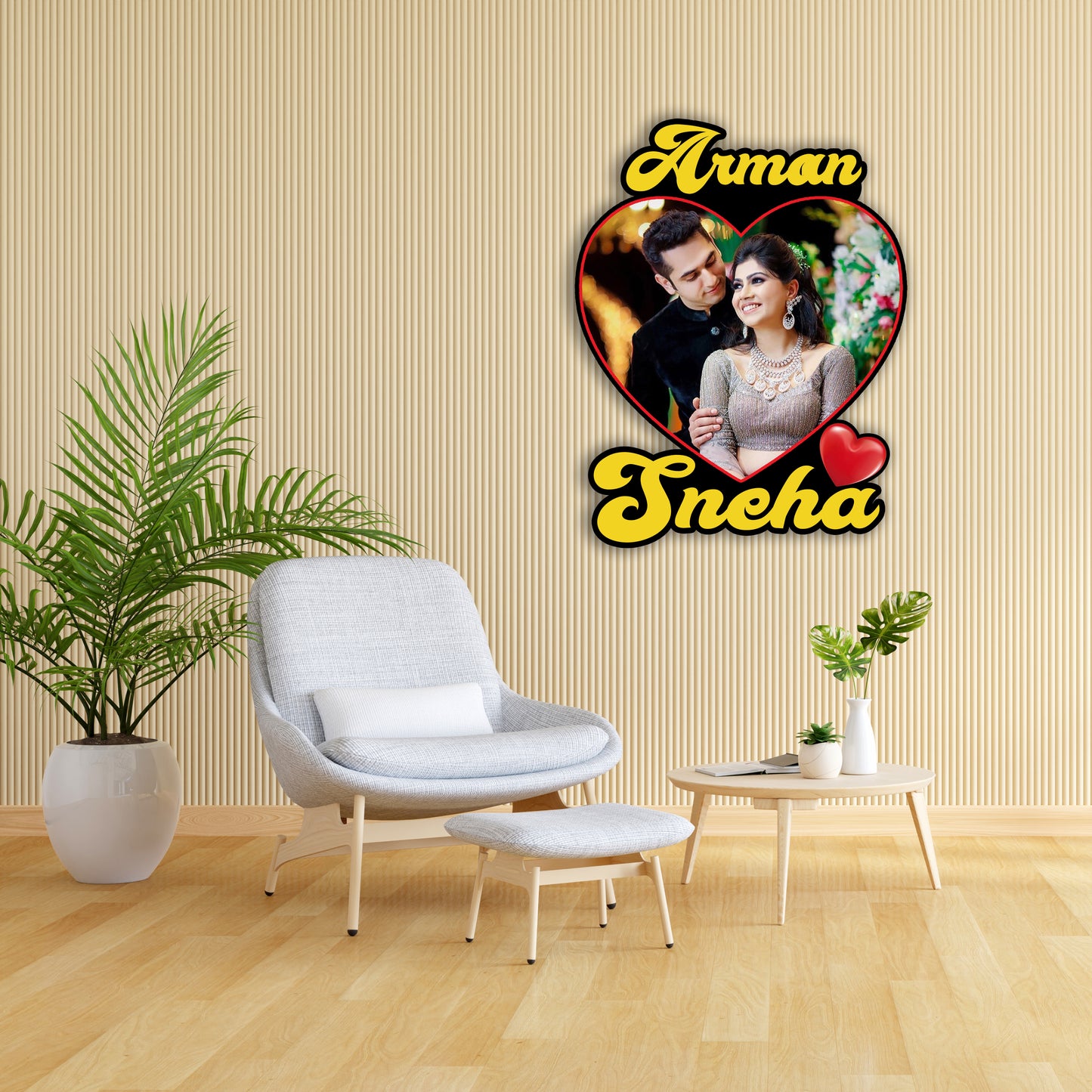 Customized Couple Name Photo Frame Home Decorations (Couple Photo with Name)