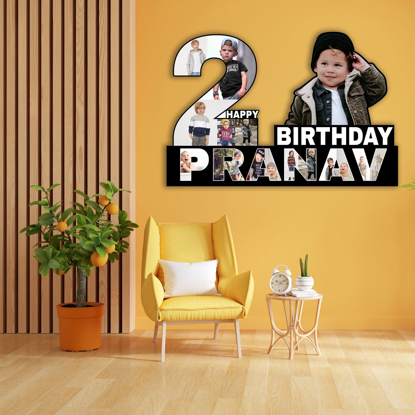 Personalized 2nd Birthday Photo Cutout Gift for Boy Girl My First Year