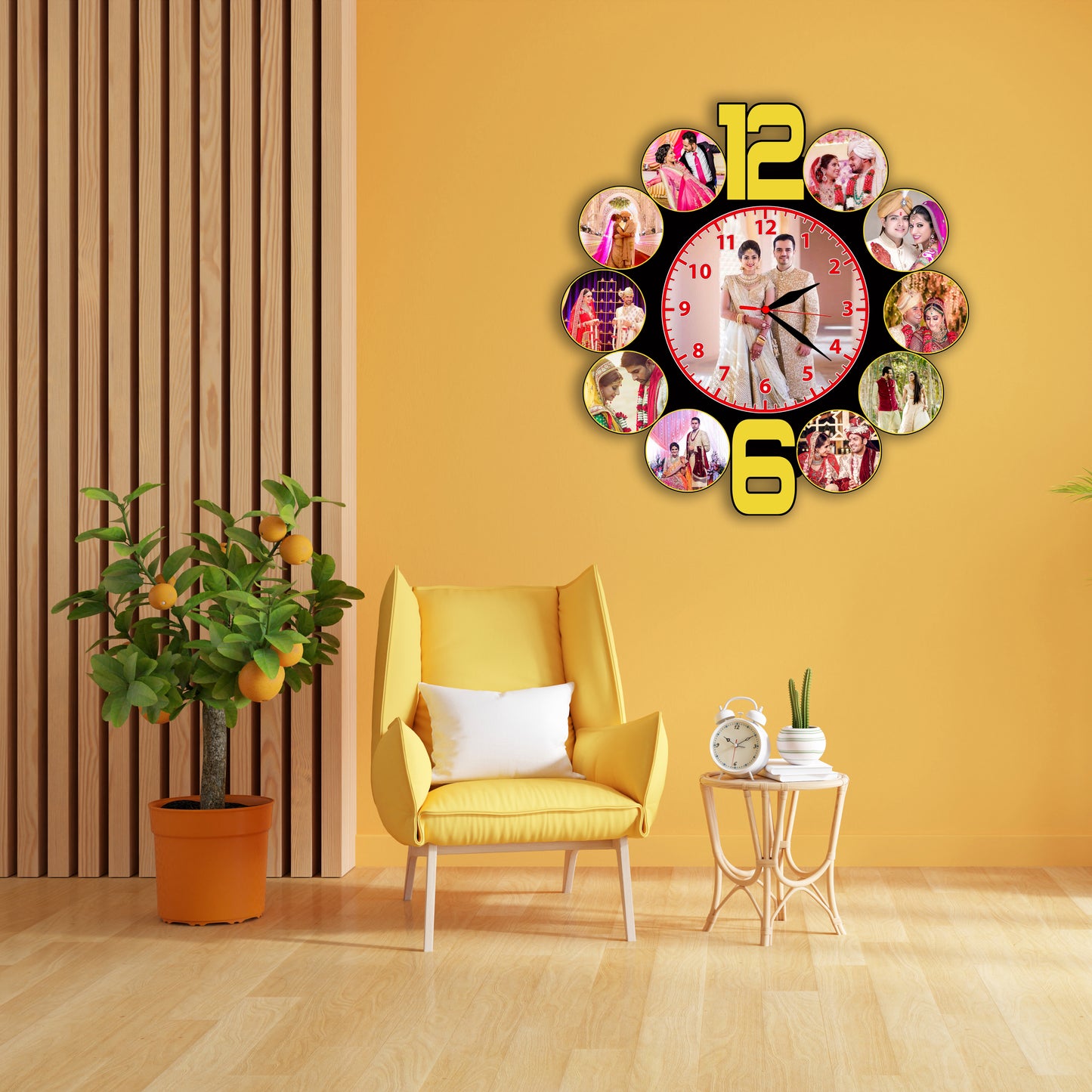 Personalized Photo Frame with Clock for Couples