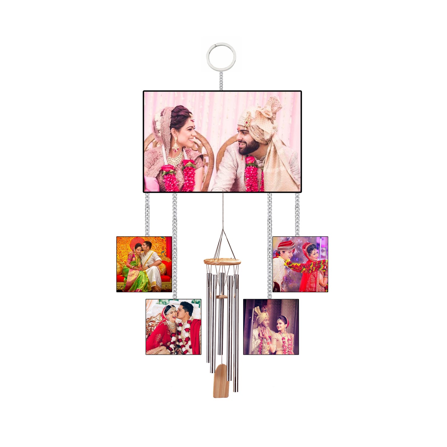 Customised Wind Chimes with Photos on Both Sides  For Couple Gifts