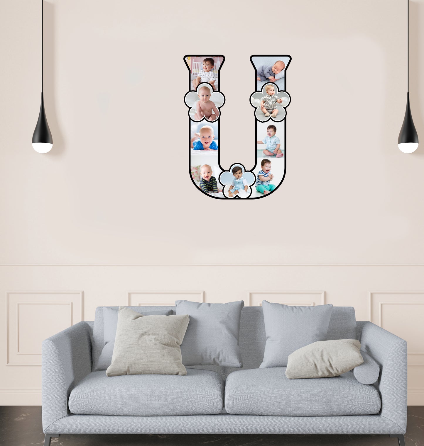 Customised Alphabet Photo Frame ( U Letter )