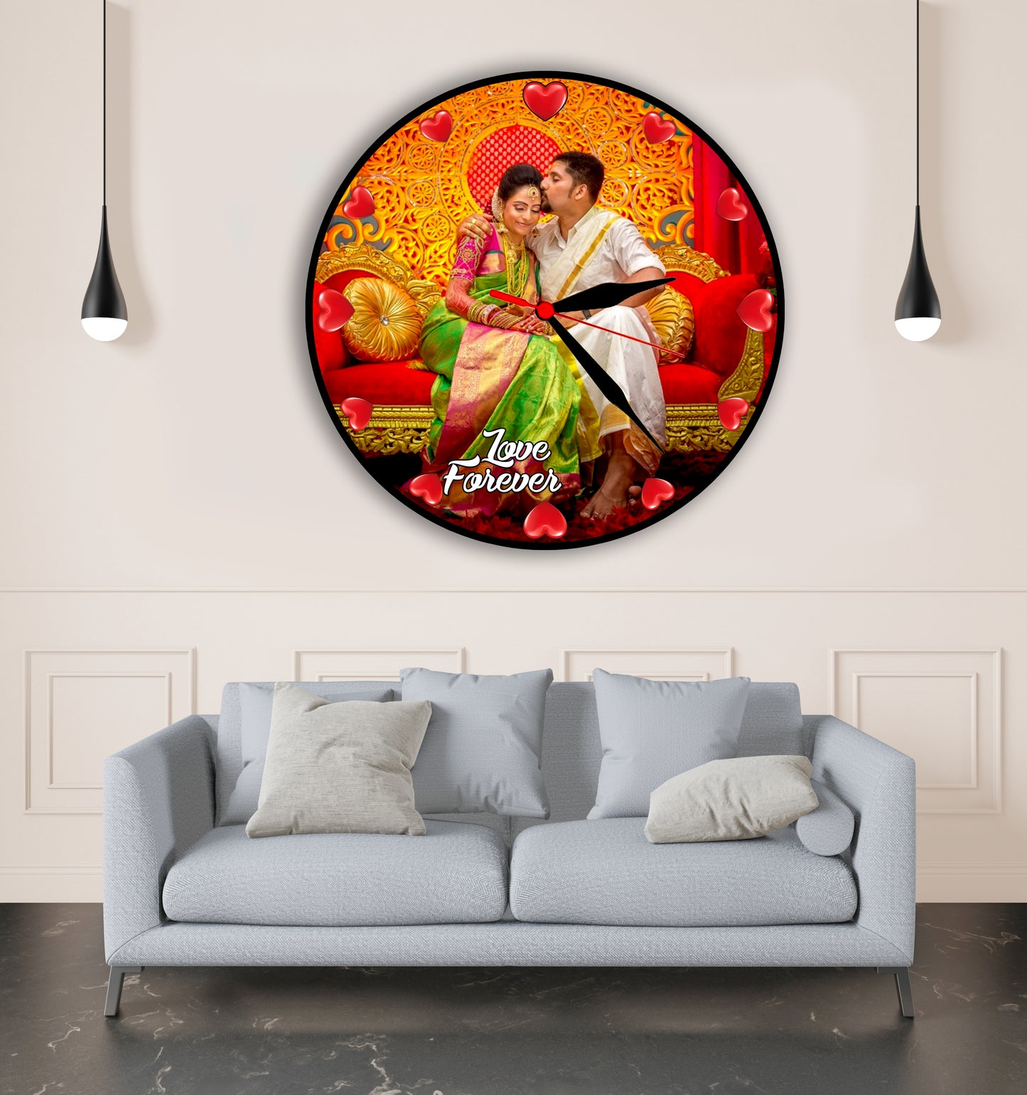 Customised Photo Clock For Couple,Birthday