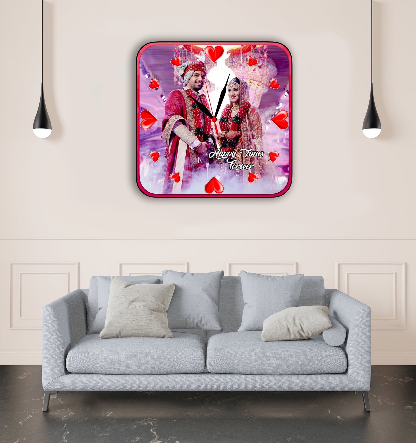 Customized Clock Photo Frame Gift For Anniversary,Couple