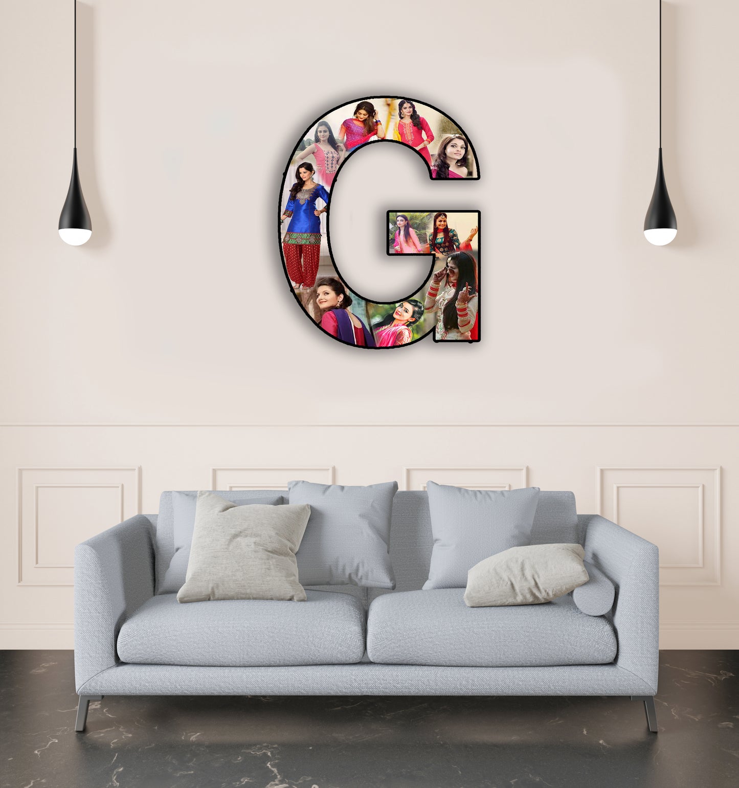Customised Alphabet Photo Frame ( G Letter )
