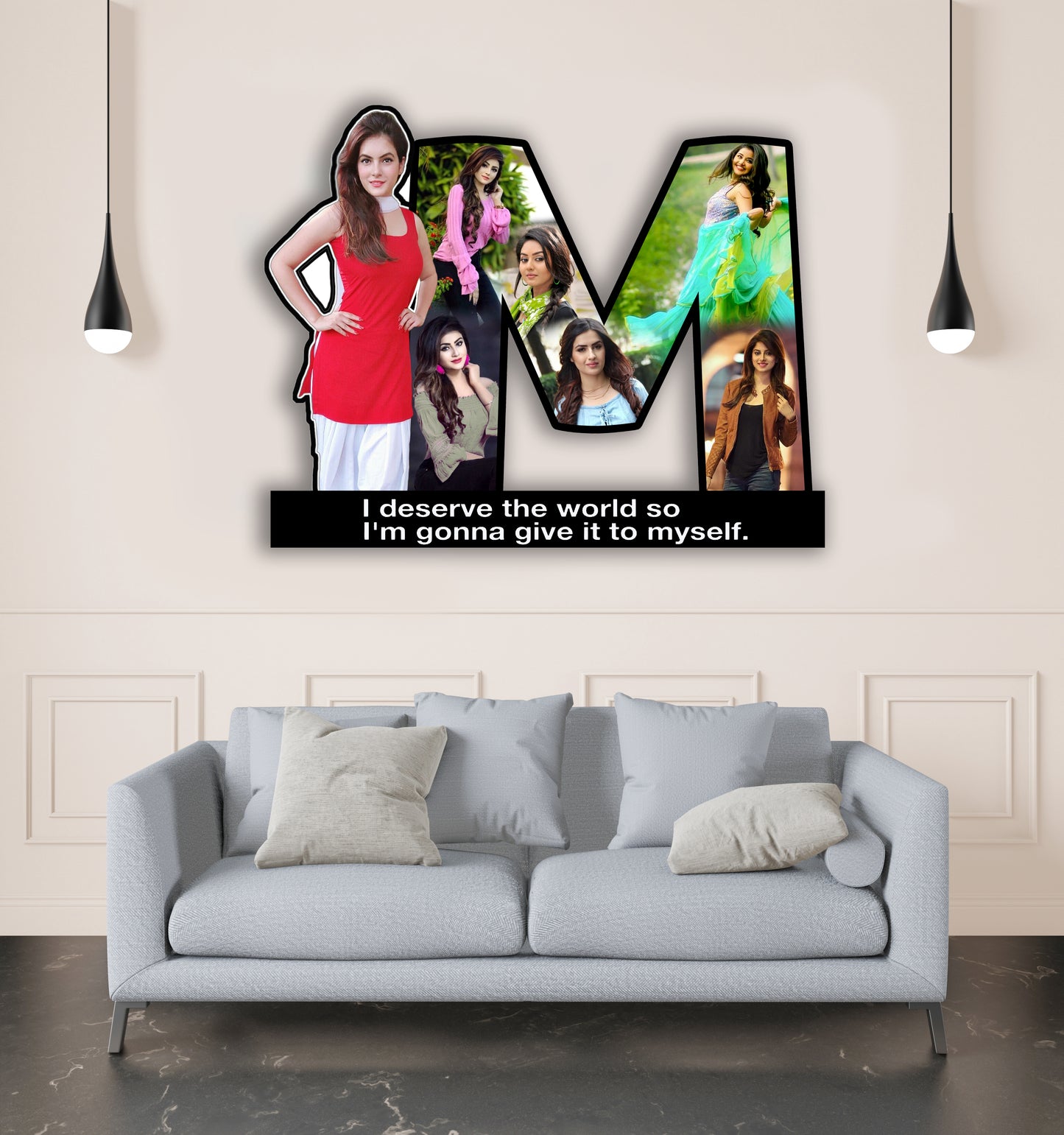 Customized Wooden Flower Alphabet Shape Photo Frame (A-2)