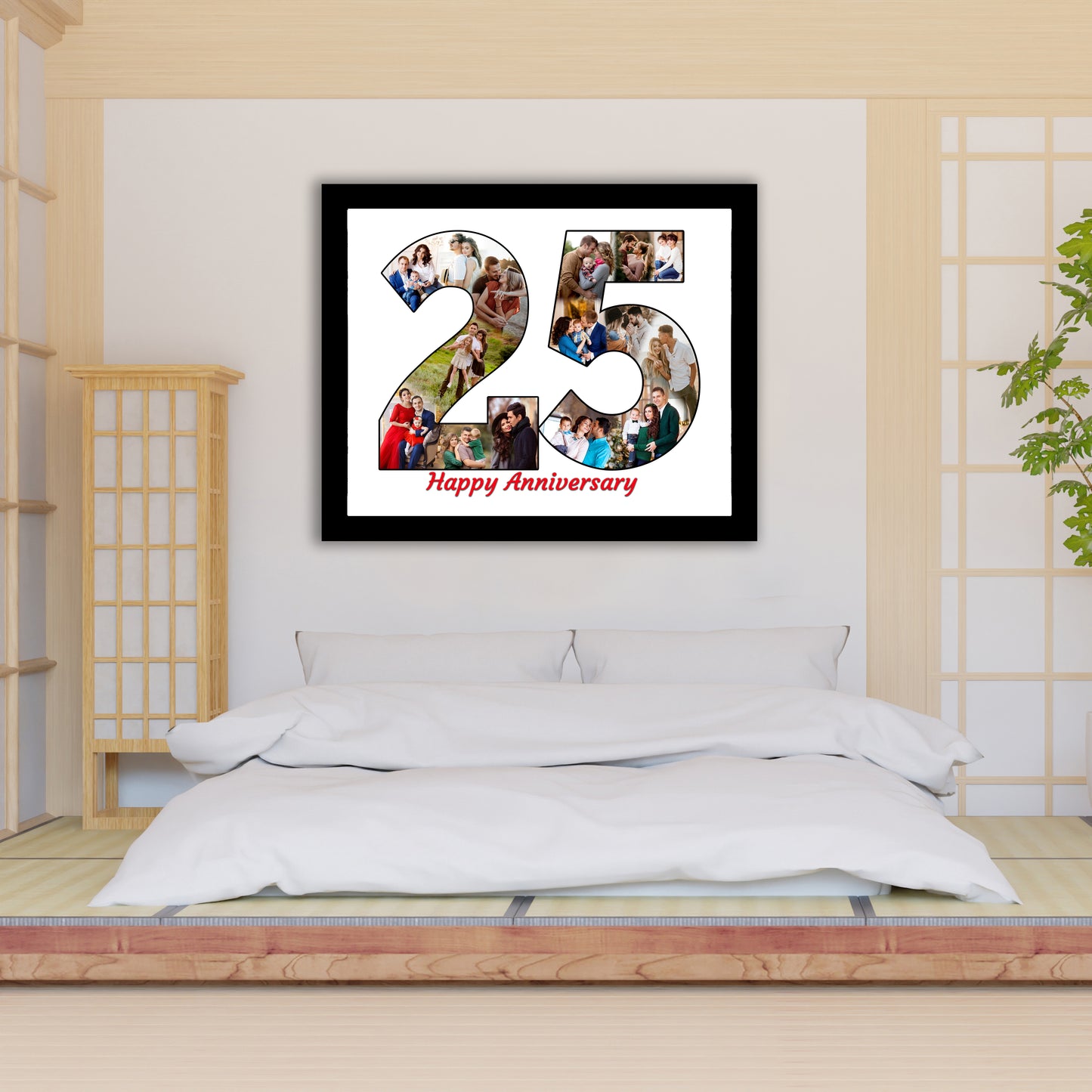 Customised 25th Anniversary Wooden Photo Frame  | Silver Jubilee Gift For Parents