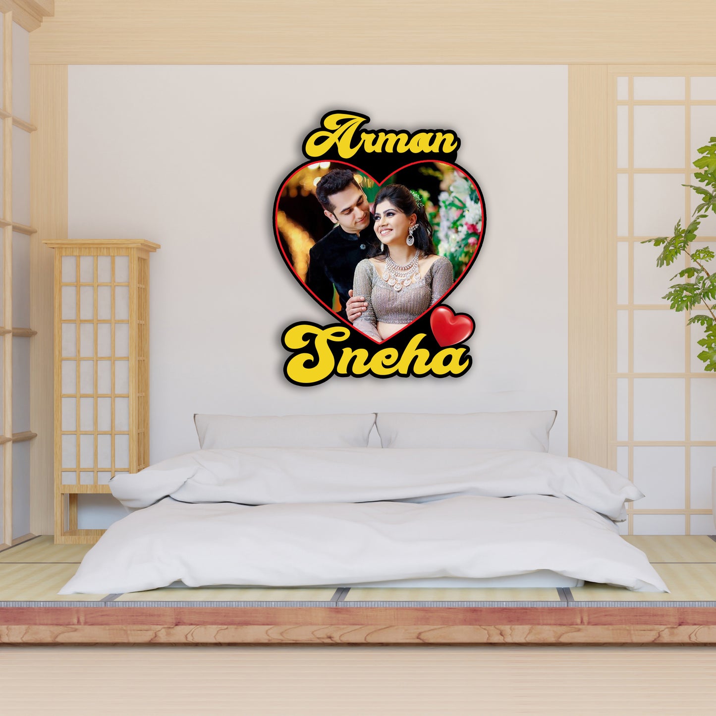 Customized Couple Name Photo Frame Home Decorations (Couple Photo with Name)