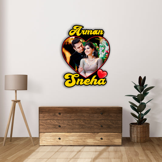 Customized Couple Name Photo Frame Home Decorations (Couple Photo with Name)