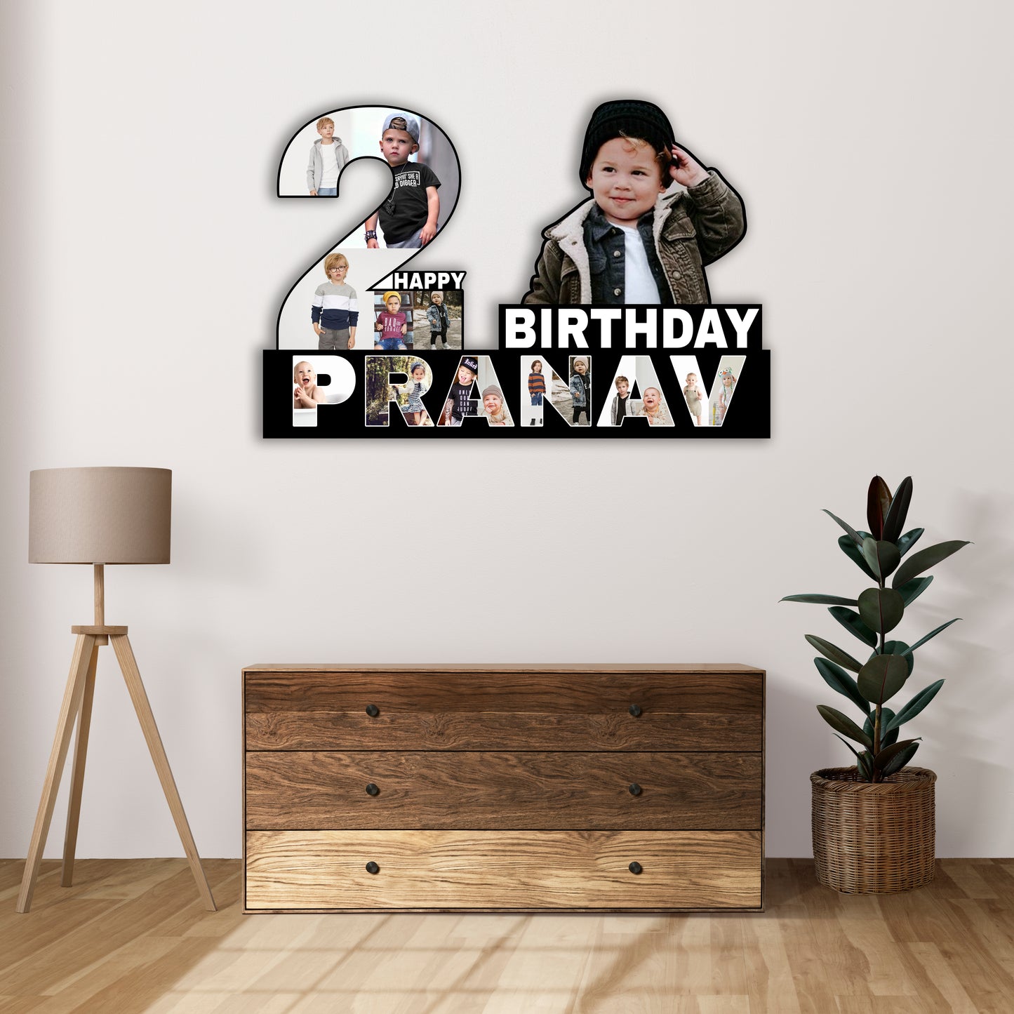 Personalized 2nd Birthday Photo Cutout Gift for Boy Girl My First Year