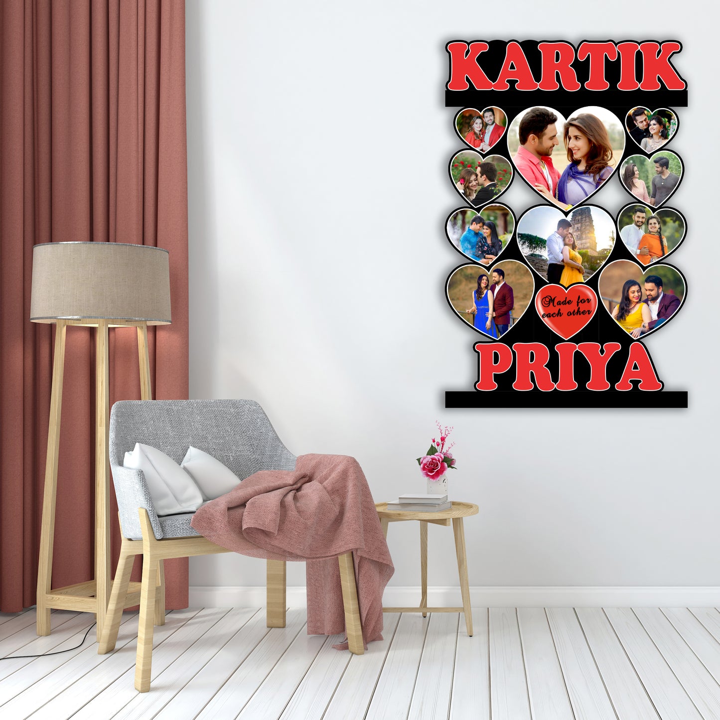 Customized Couple Name Photo Frame Home Decorations