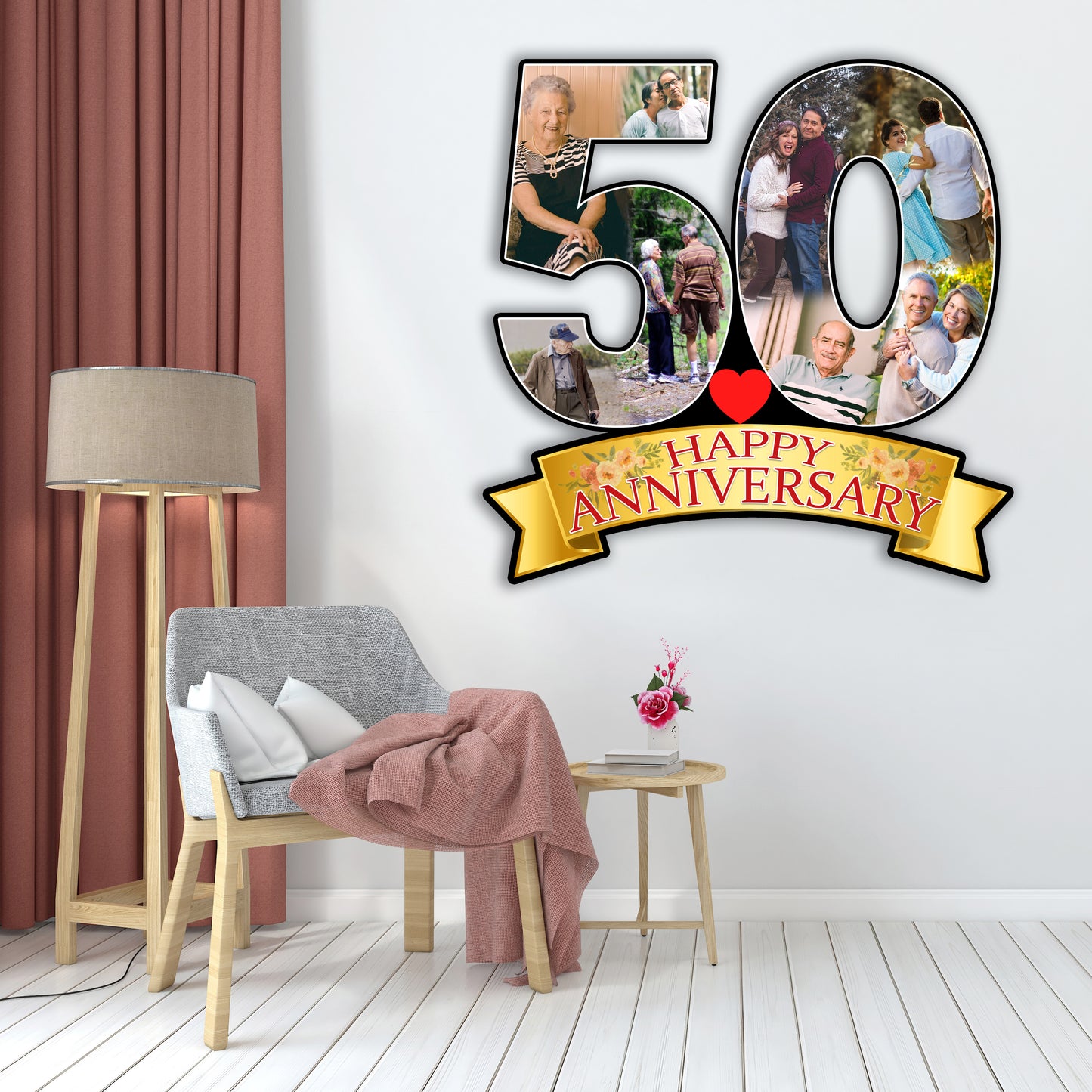 Personalized 50th Happy Anniversary Gift For Family