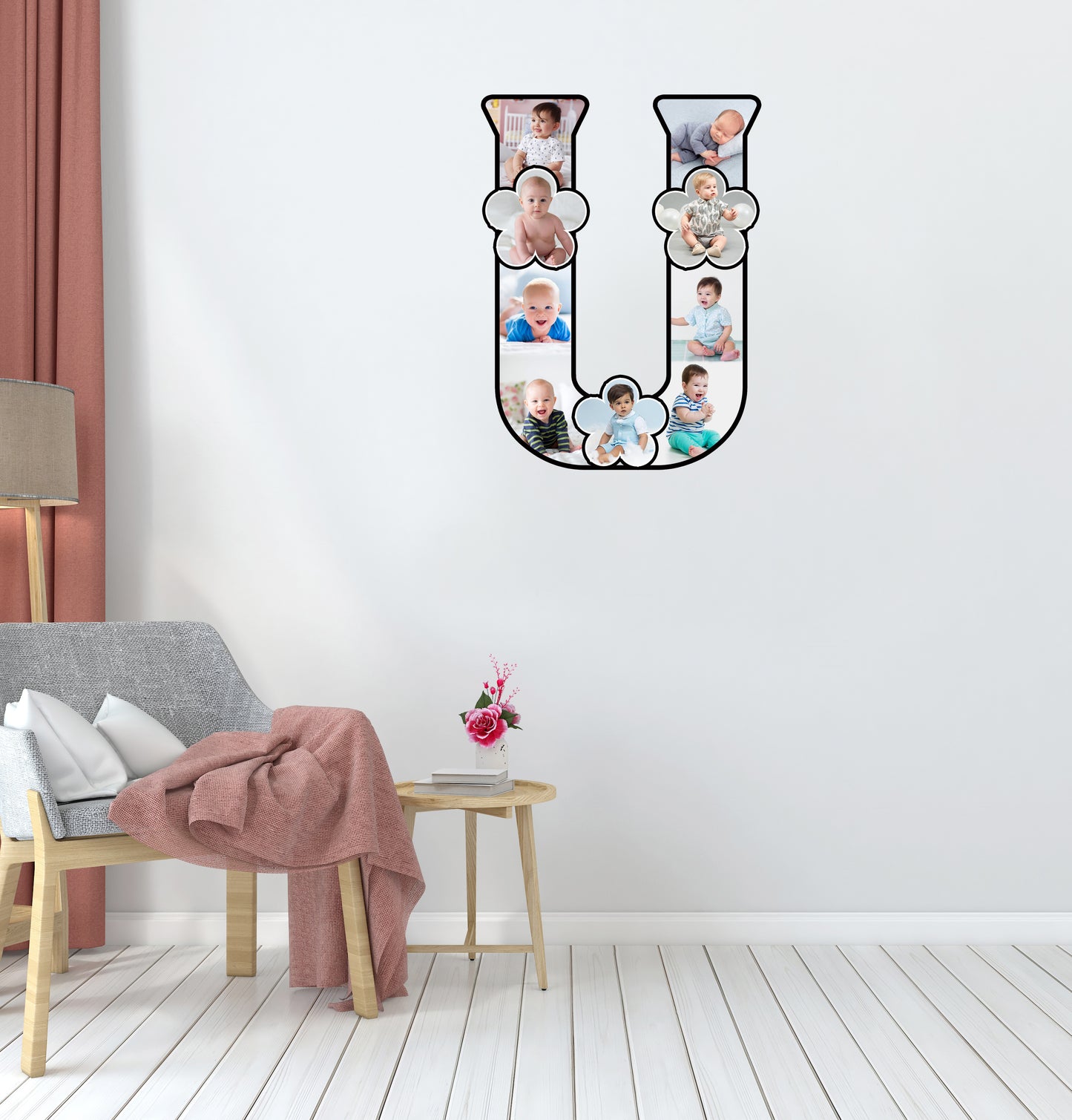 Customised Alphabet Photo Frame ( U Letter )