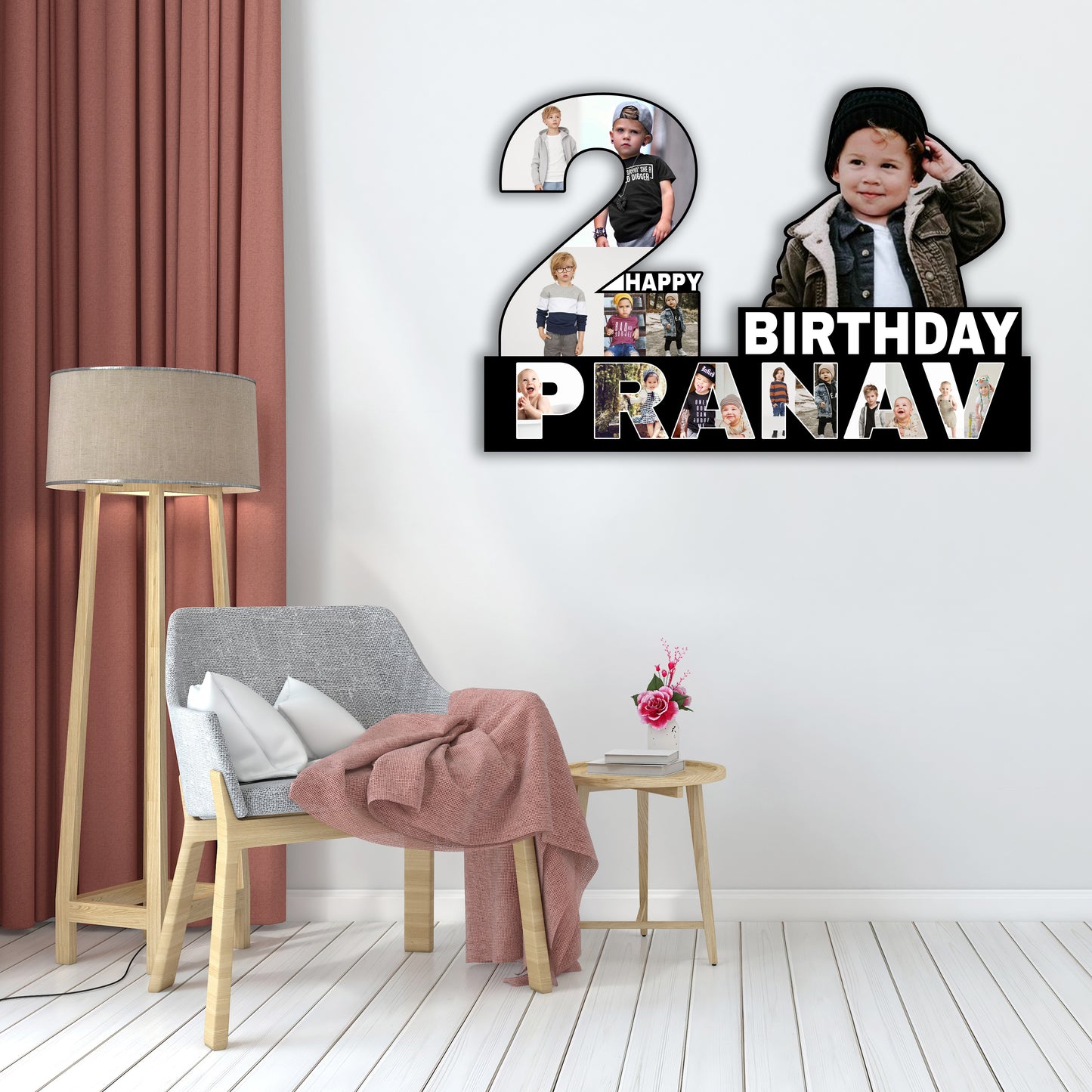 Personalized 2nd Birthday Photo Cutout Gift for Boy Girl My First Year