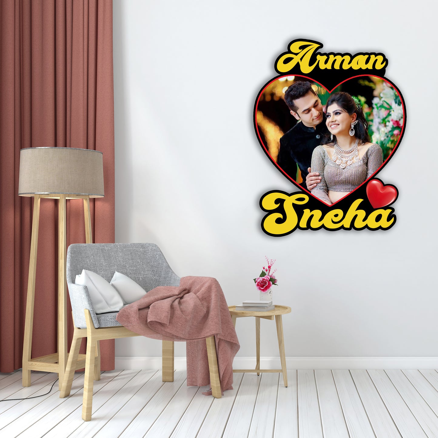 Customized Couple Name Photo Frame Home Decorations (Couple Photo with Name)