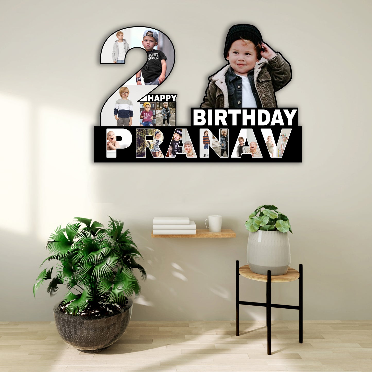 Personalized 2nd Birthday Photo Cutout Gift for Boy Girl My First Year
