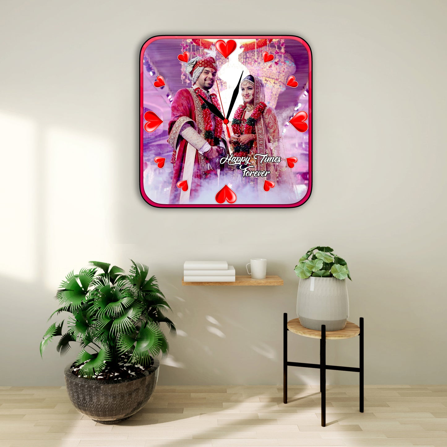 Customized Clock Photo Frame Gift For Anniversary,Couple