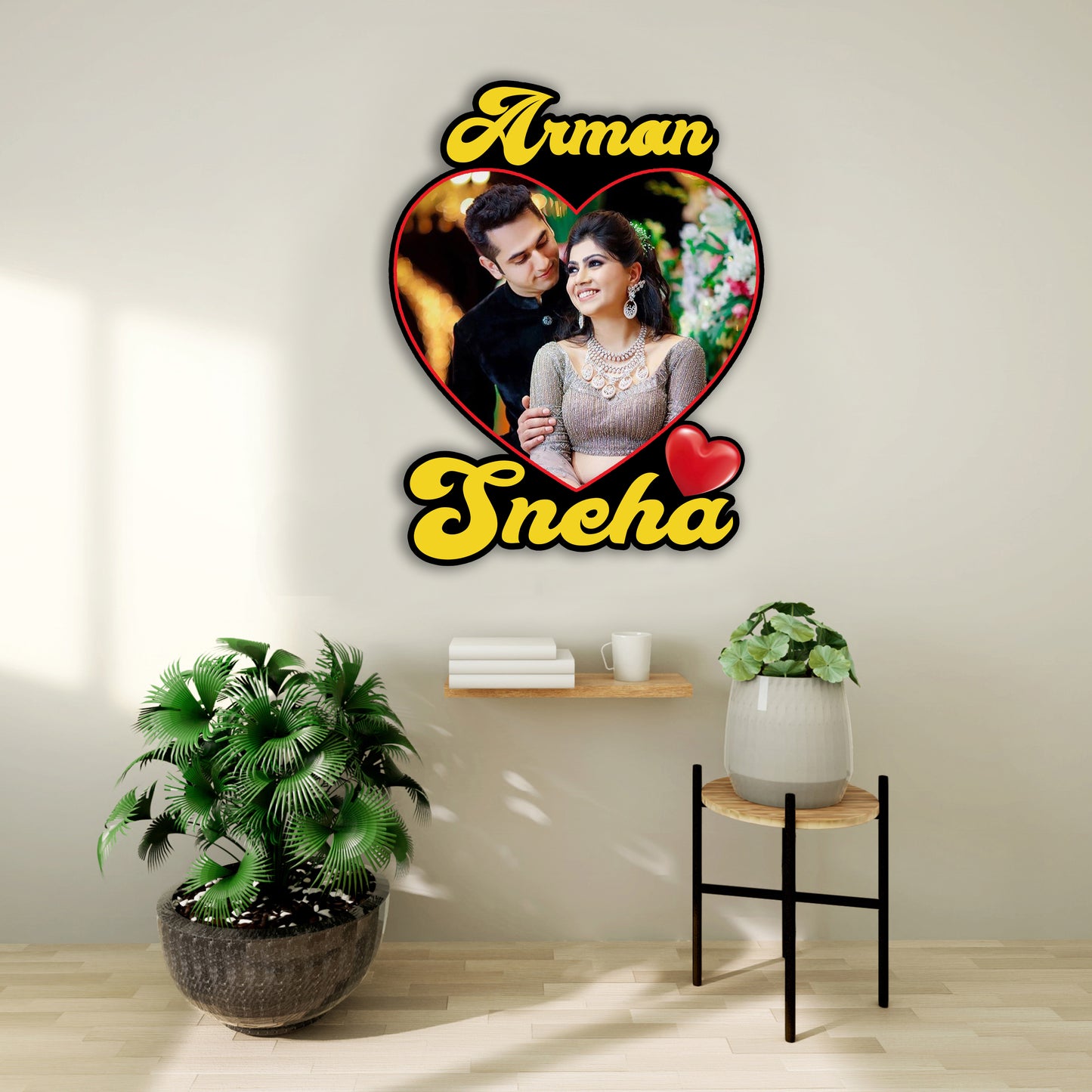Customized Couple Name Photo Frame Home Decorations (Couple Photo with Name)