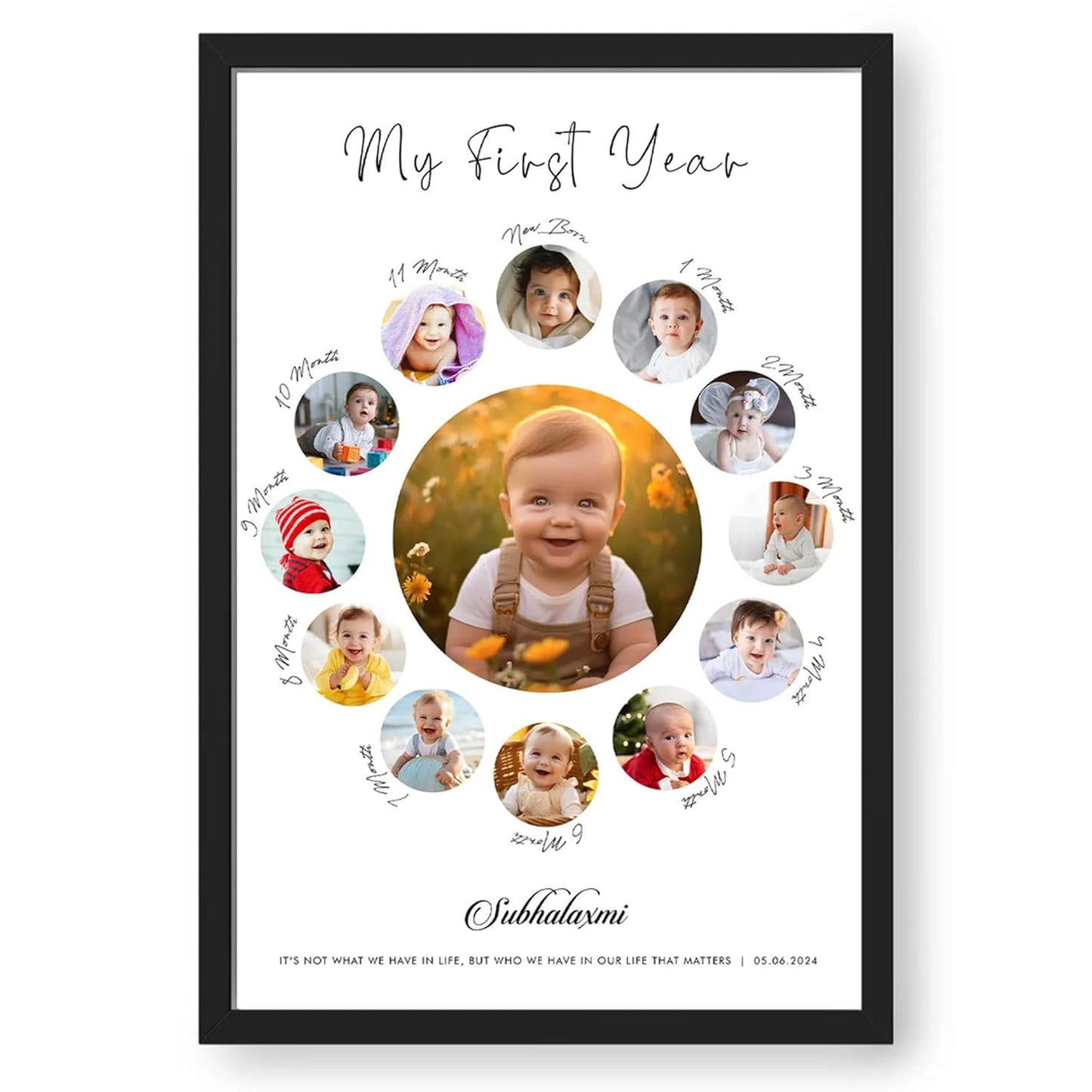 Personalized Photo Frame and Your Customized Text for Birthday Anniversary