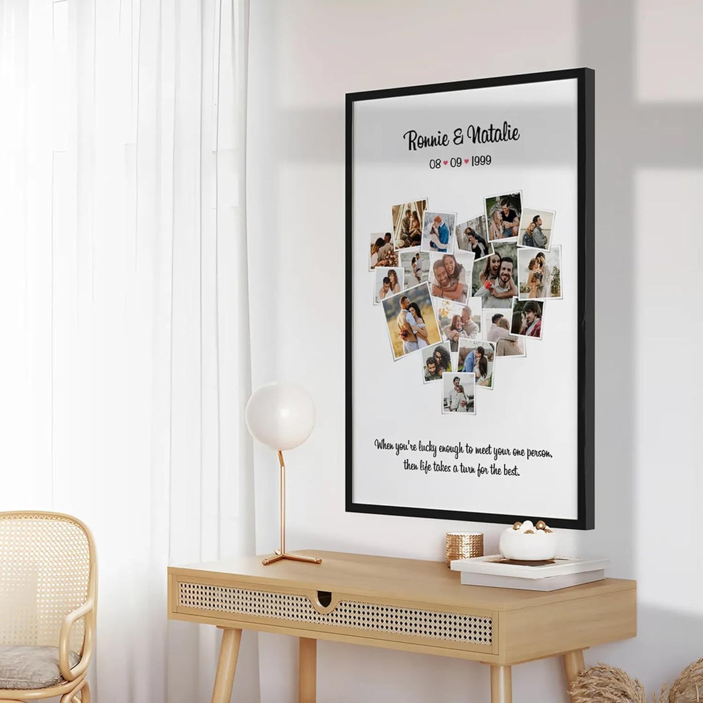 Customized Photo Frame with Text Anniversary,weeding