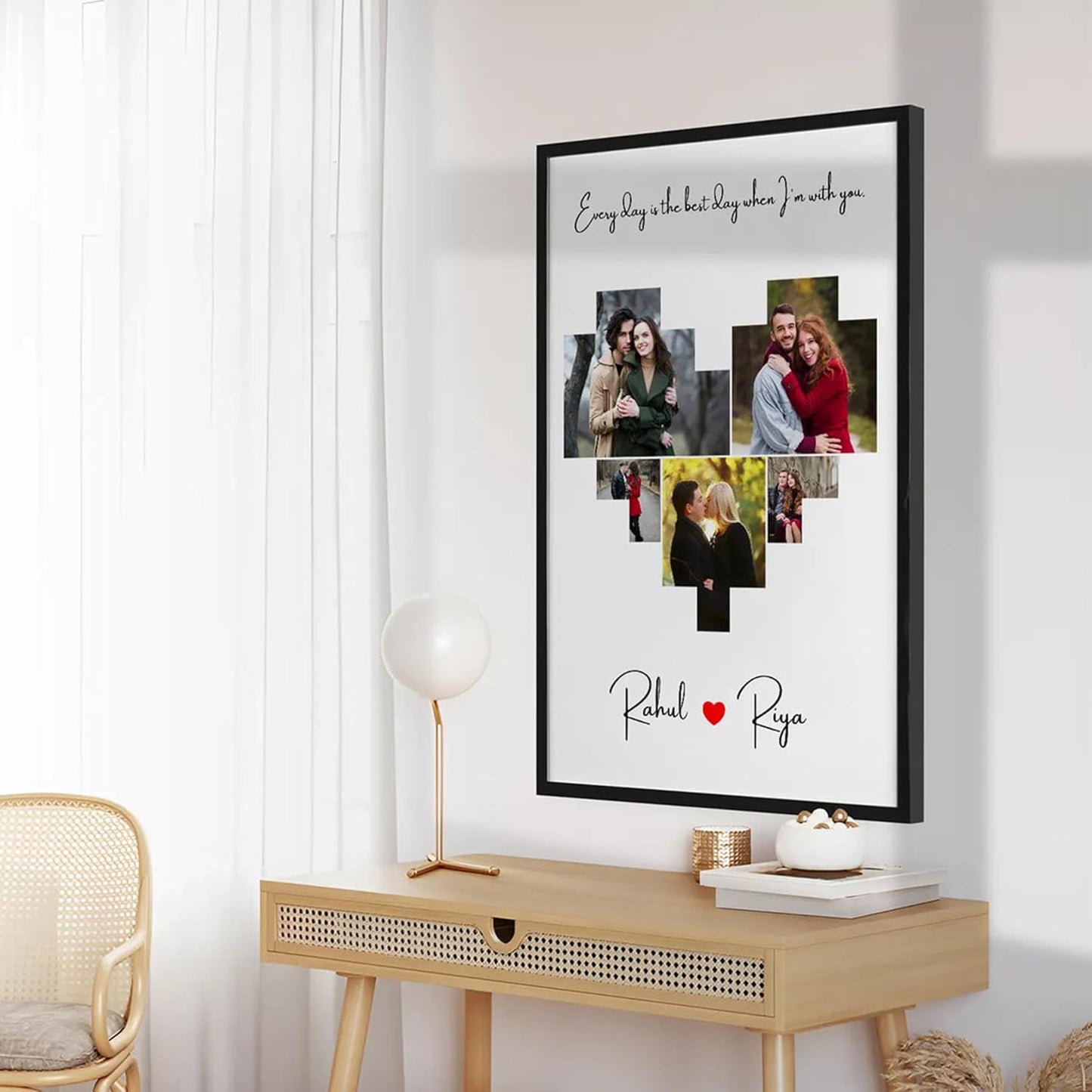 Personalized Photo Frame and Your Customized Text Gift for Couples