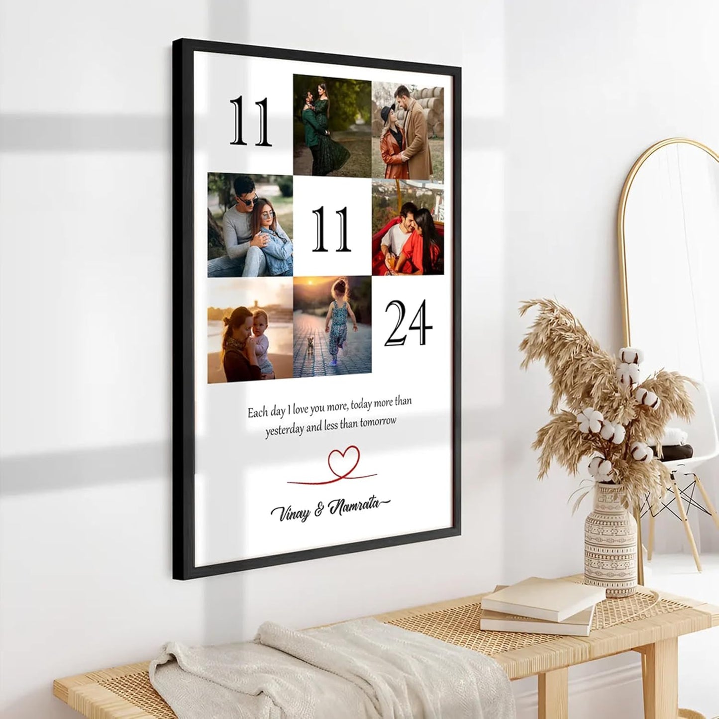 Personalized Photo Frame and Your Customized Text for Couples & Birthday