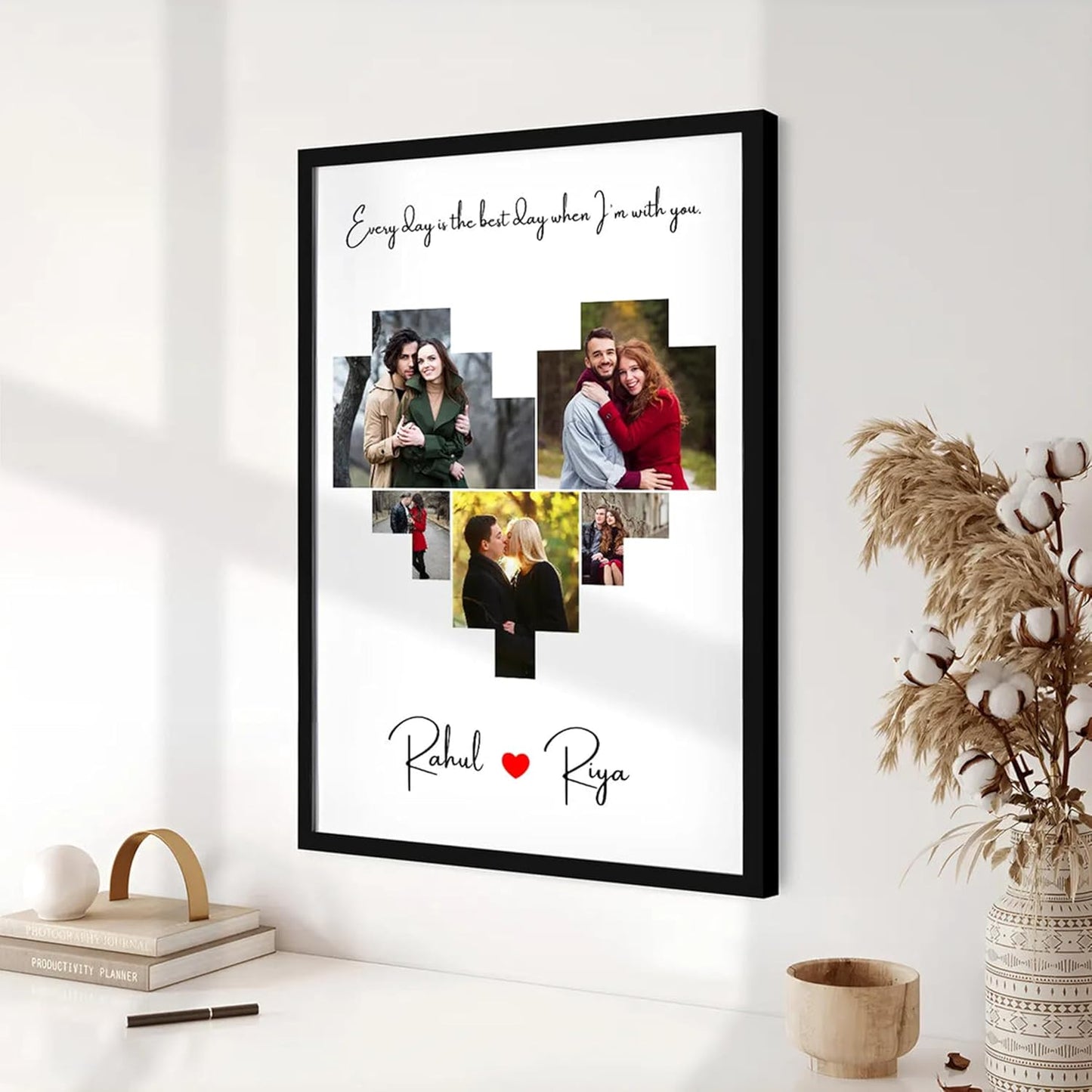Personalized Photo Frame and Your Customized Text Gift for Couples
