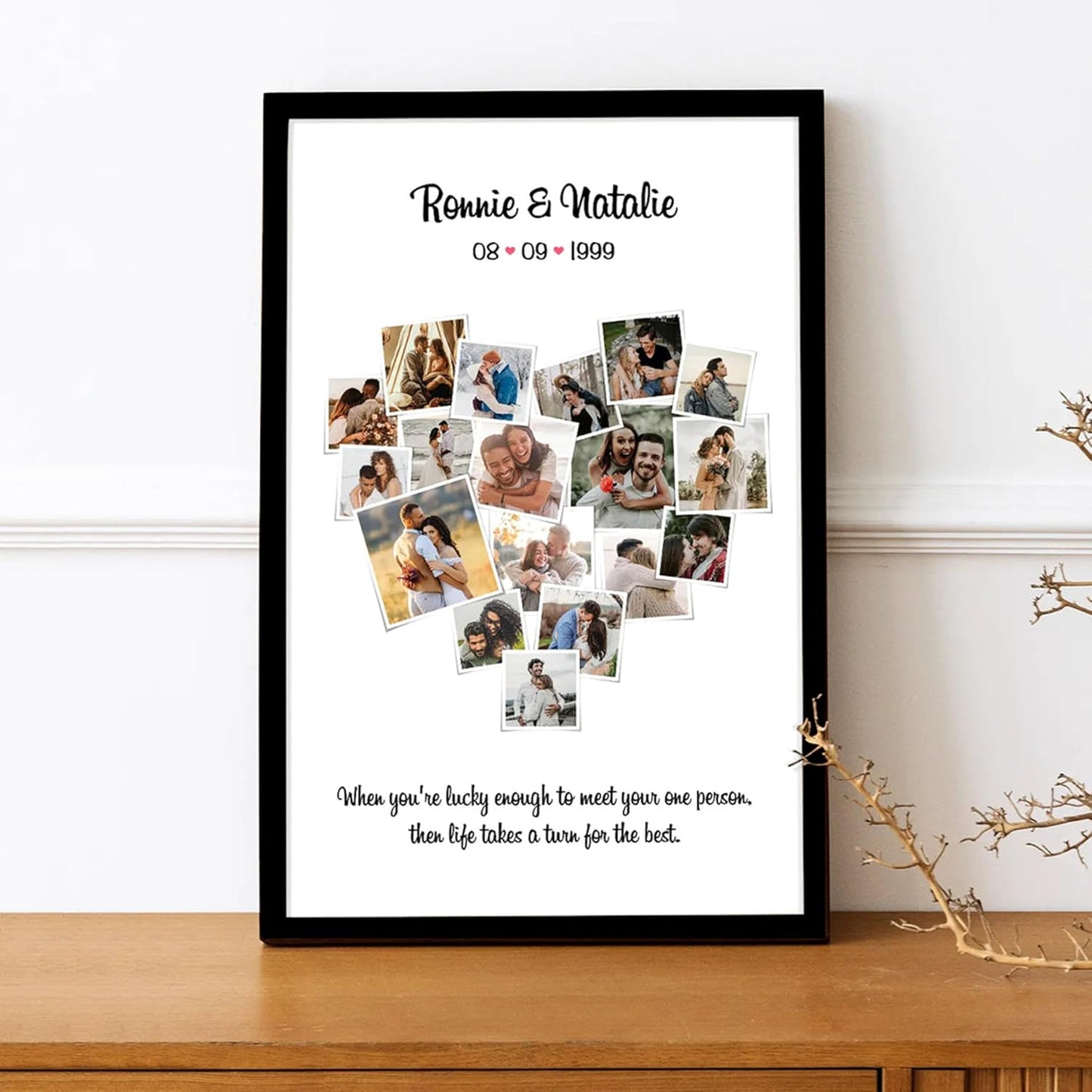 Personalized  Photot Frame and Your Customized Text for Couples