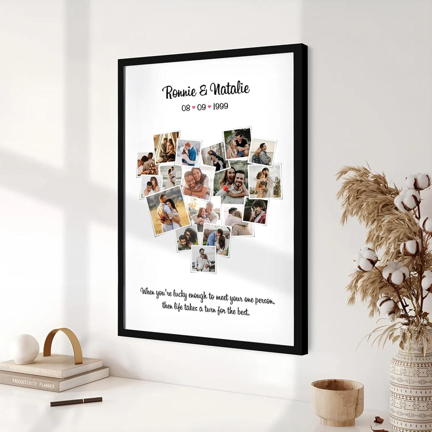 Customized Photo Frame with Text Anniversary,weeding