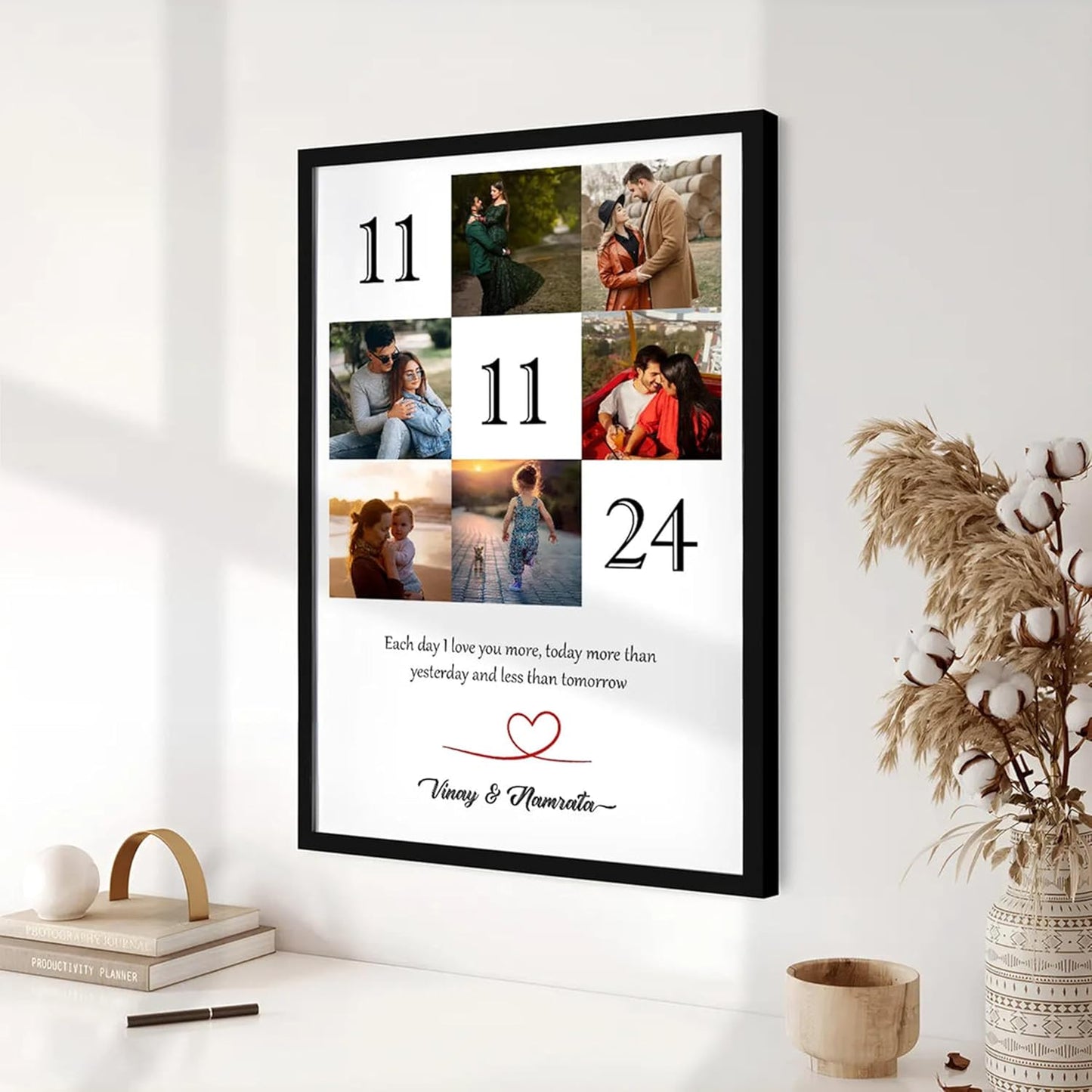 Personalized Photo Frame and Your Customized Text for Couples & Birthday