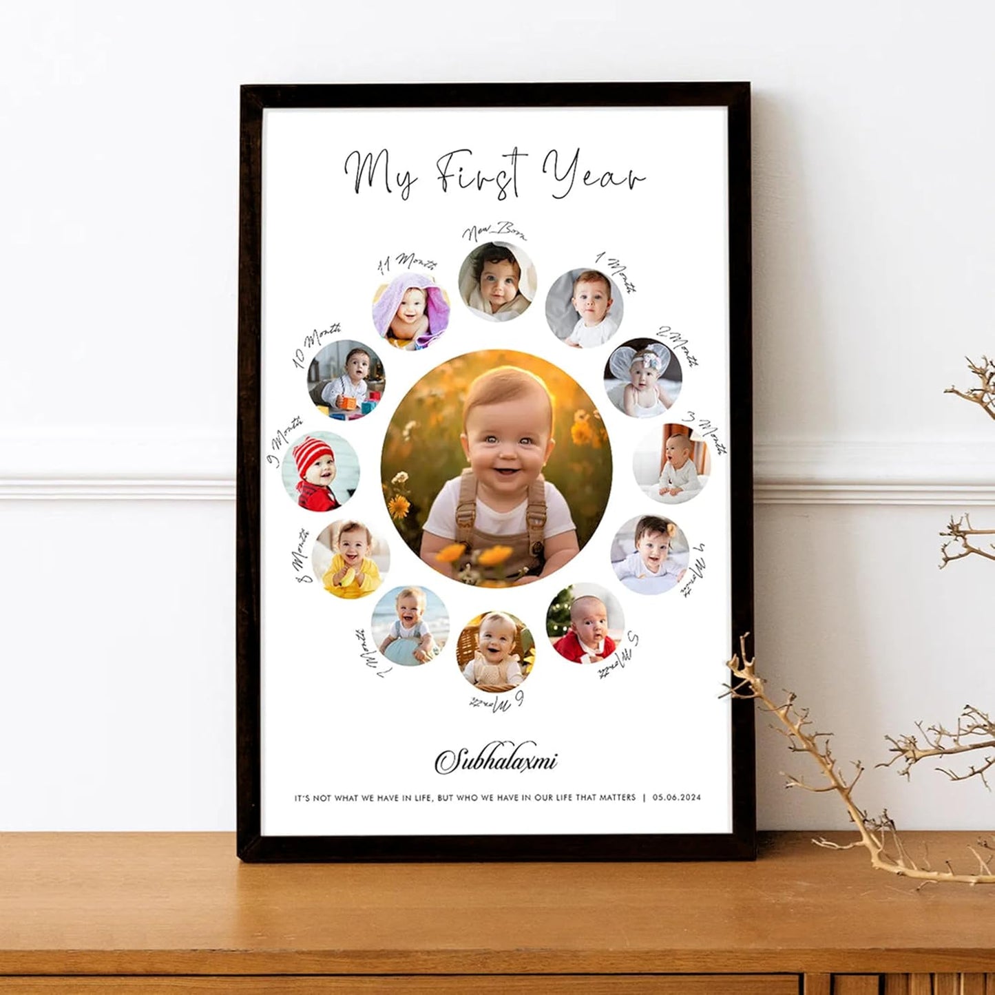 Personalized Photo Frame and Your Customized Text for Birthday Anniversary
