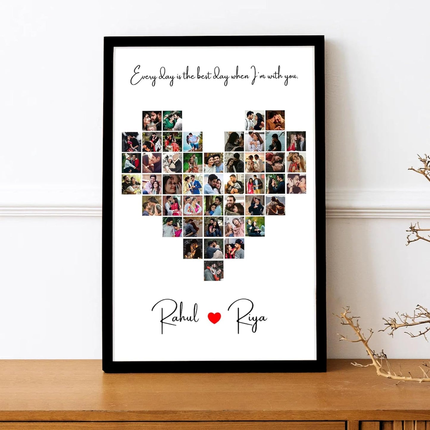 Customized Photo Frame and Your Customized Text for Couples, Friends