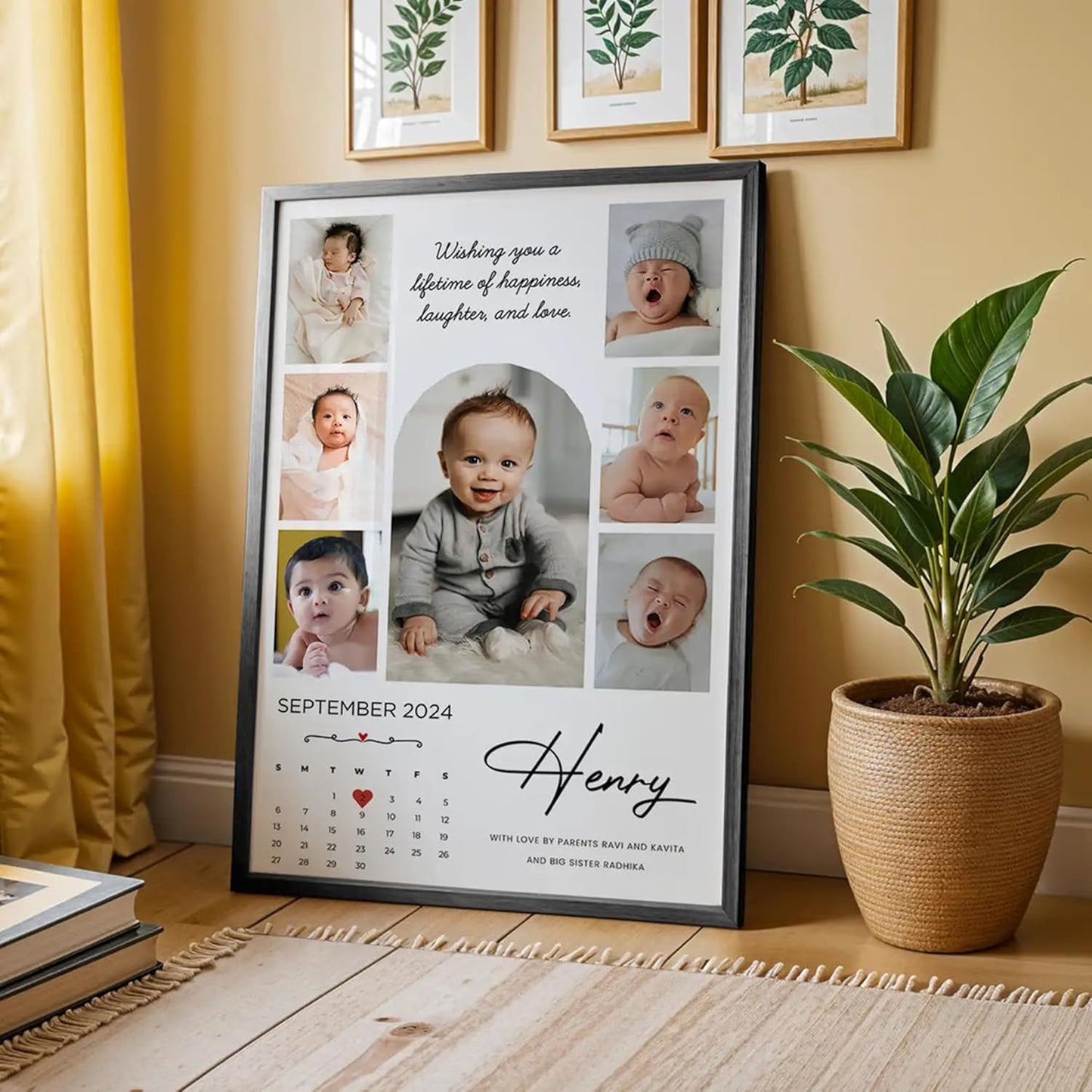 Personalized Photo Frame with Text Wedding,Anniversary,Family