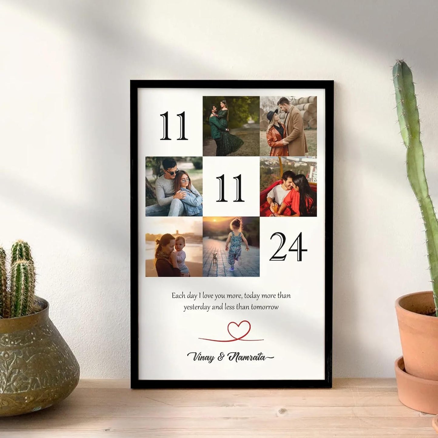 Personalized Photo Frame and Your Customized Text for Couples & Birthday