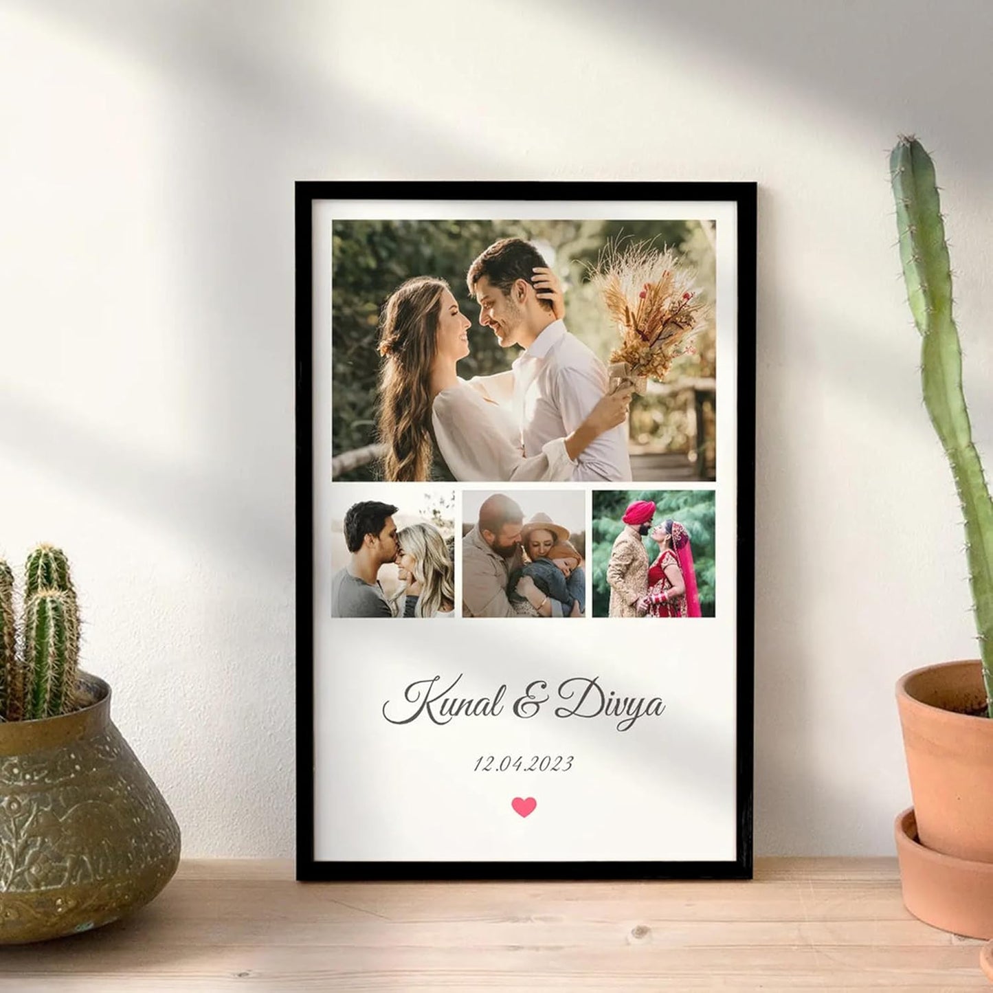 Customised Photo Frame with Customized Text Gift for Couple Birthdays