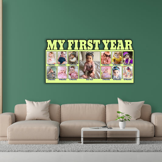Customised Photo Frame Gift For Baby Boy & Girl My First Year