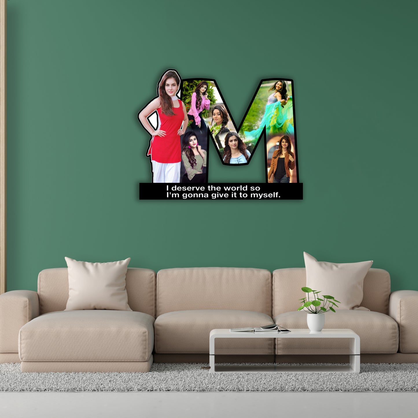 Customized Wooden Flower Alphabet Shape Photo Frame (A-2)