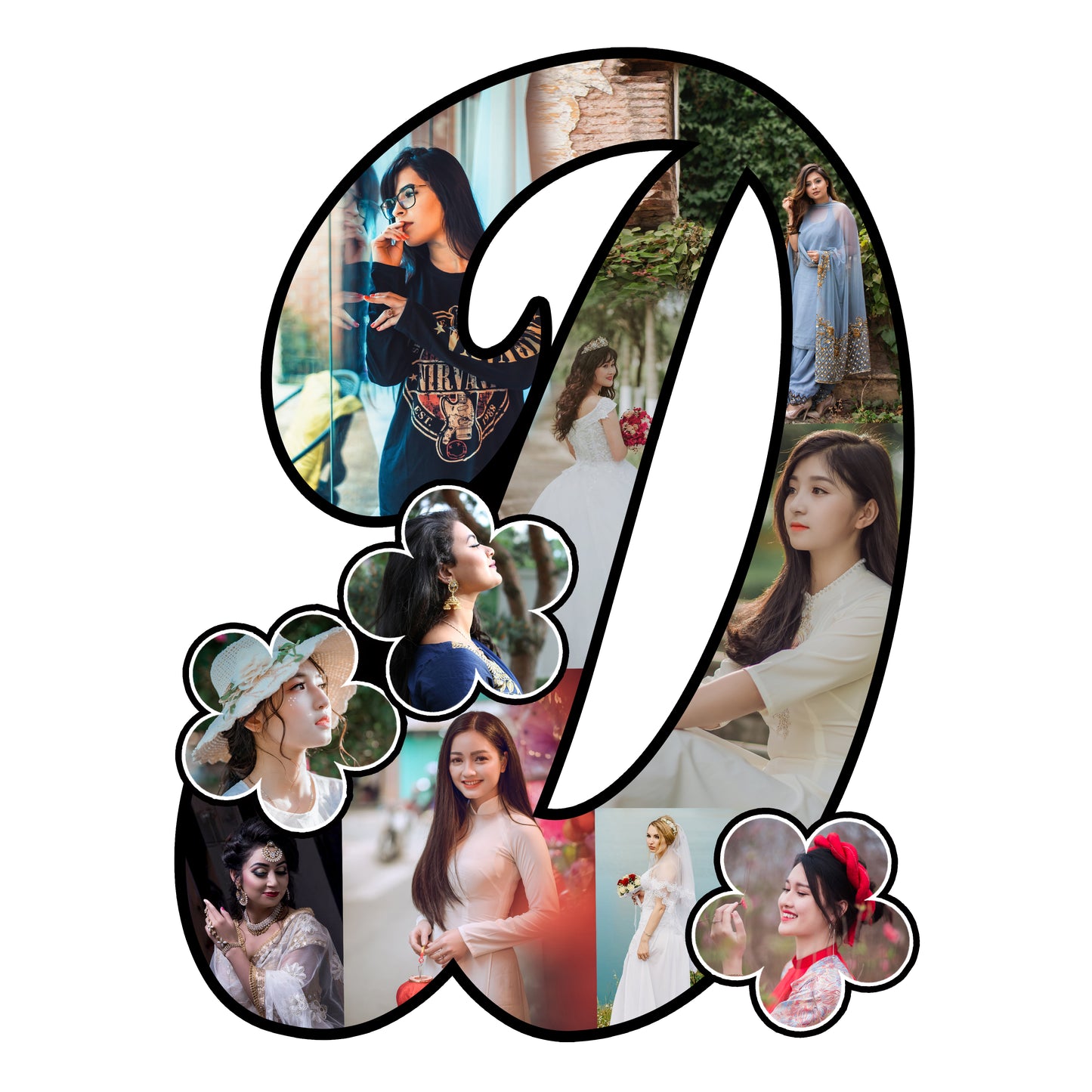 Customised Alphabet Photo Frame ( D Letter )