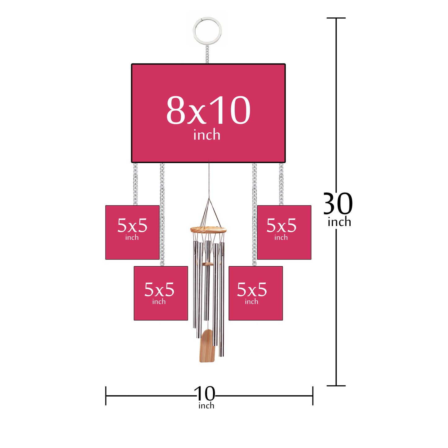 Customised Wind Chimes with Photos on Both Sides  For Couple Gifts