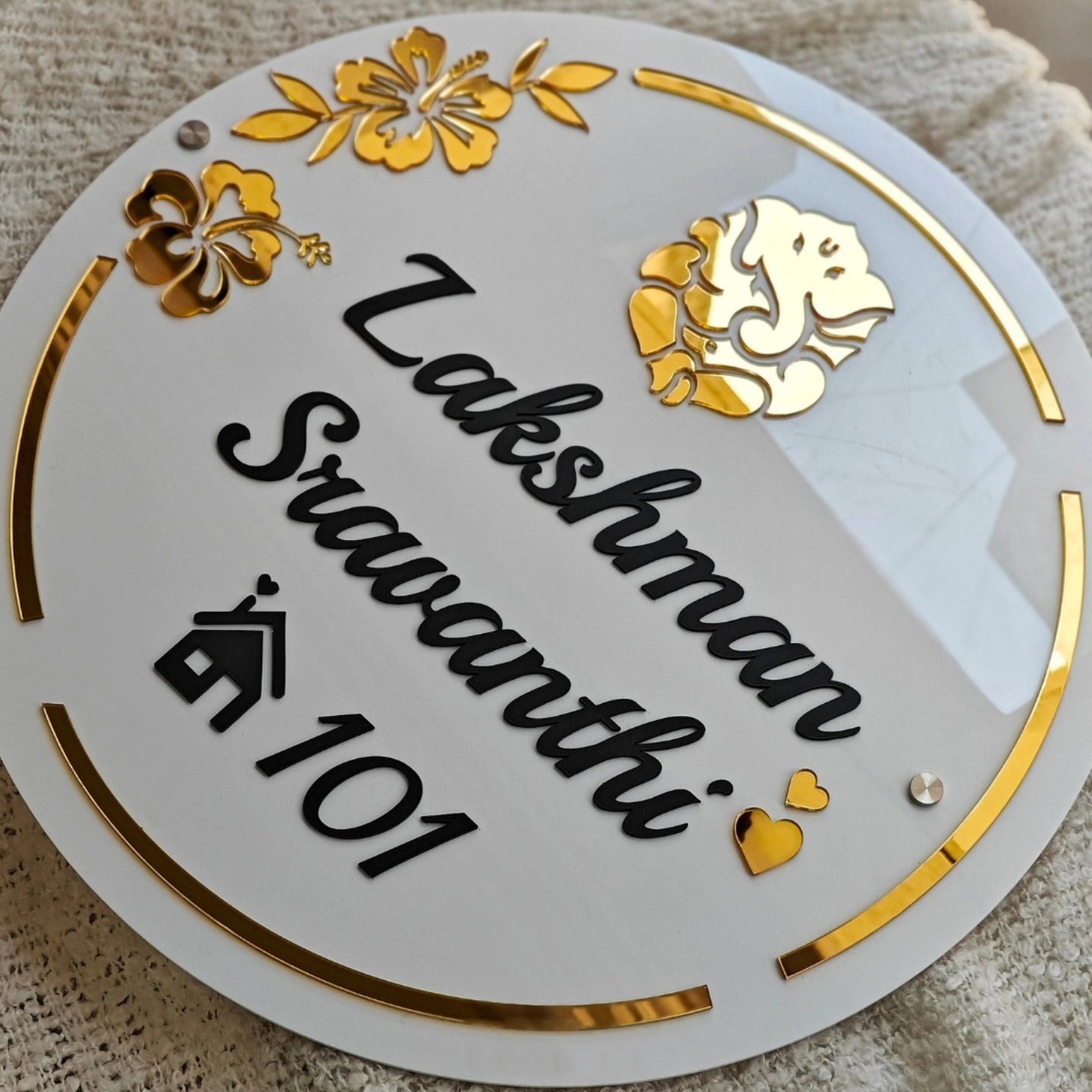 Personalized Arcylic Name Plate For Home