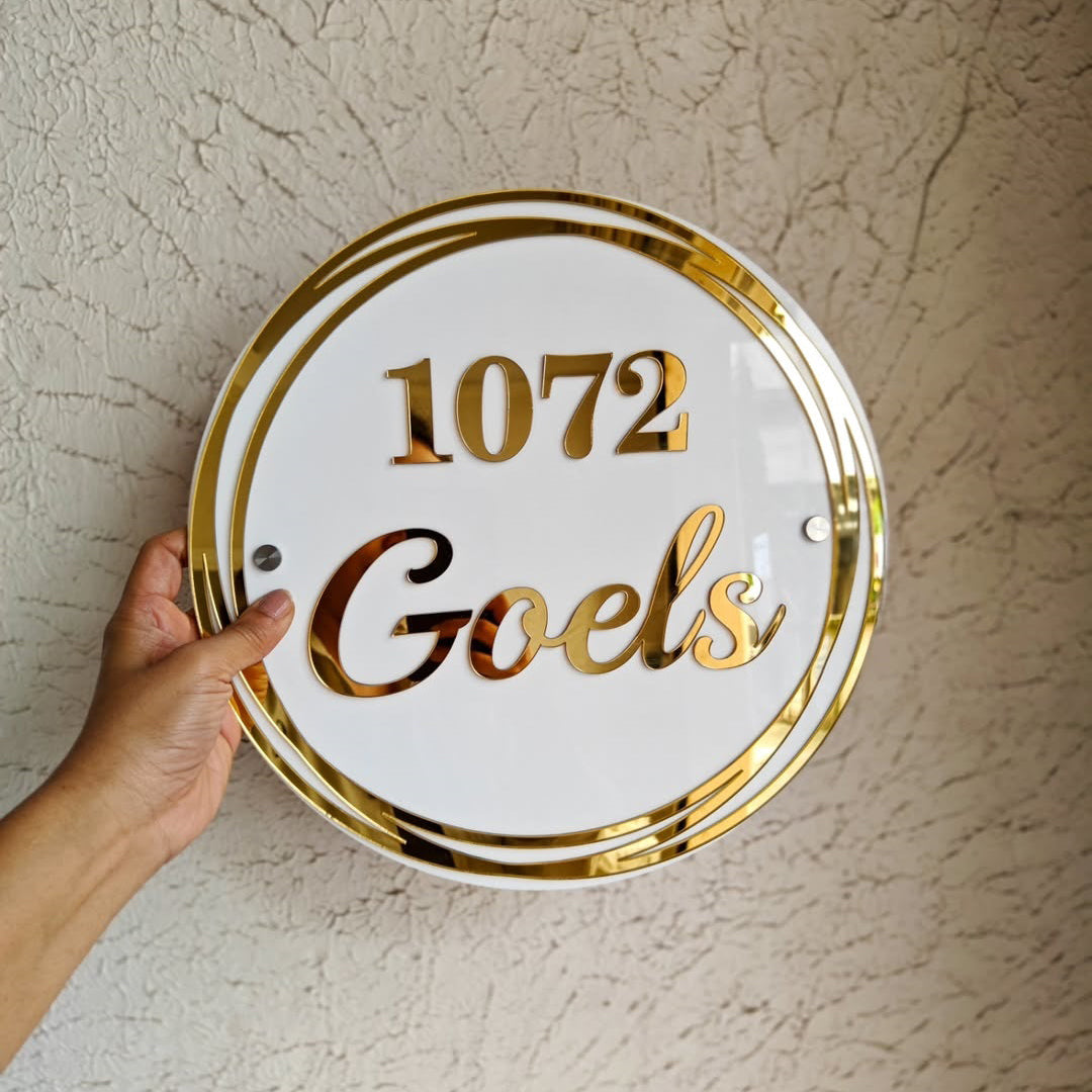 Arcylic Customized Name Plate For House