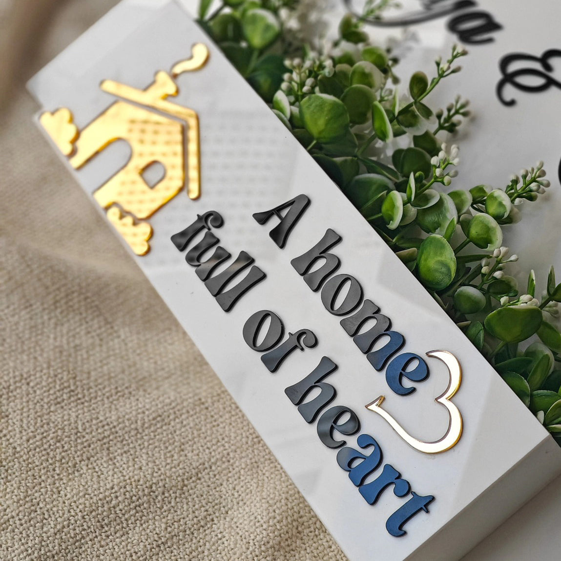 Customized Arcylic Hut Shape Name Plate For  Bungalow, Flat