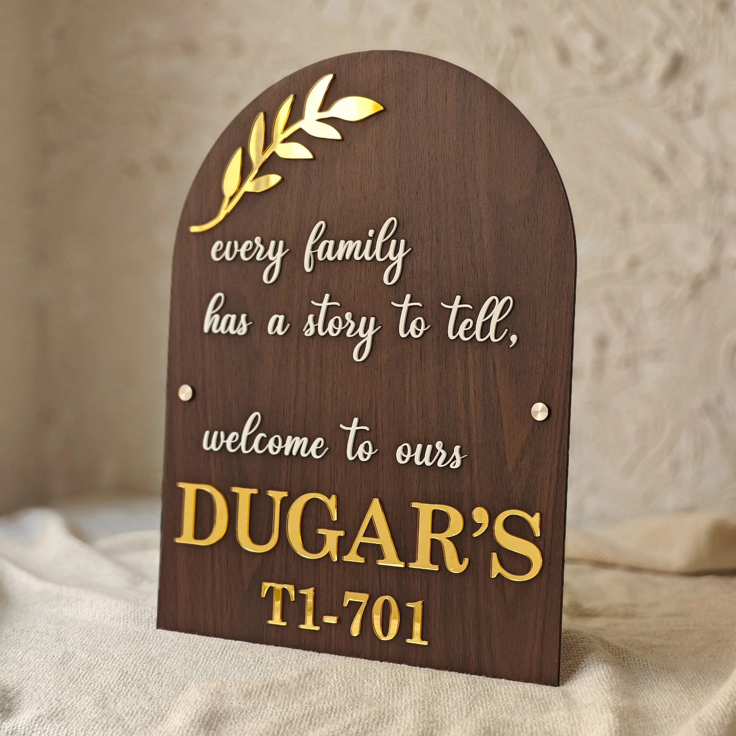 Arcylic Personalized Name Plate For Home Entrance,Villa, Bungalow, Flat