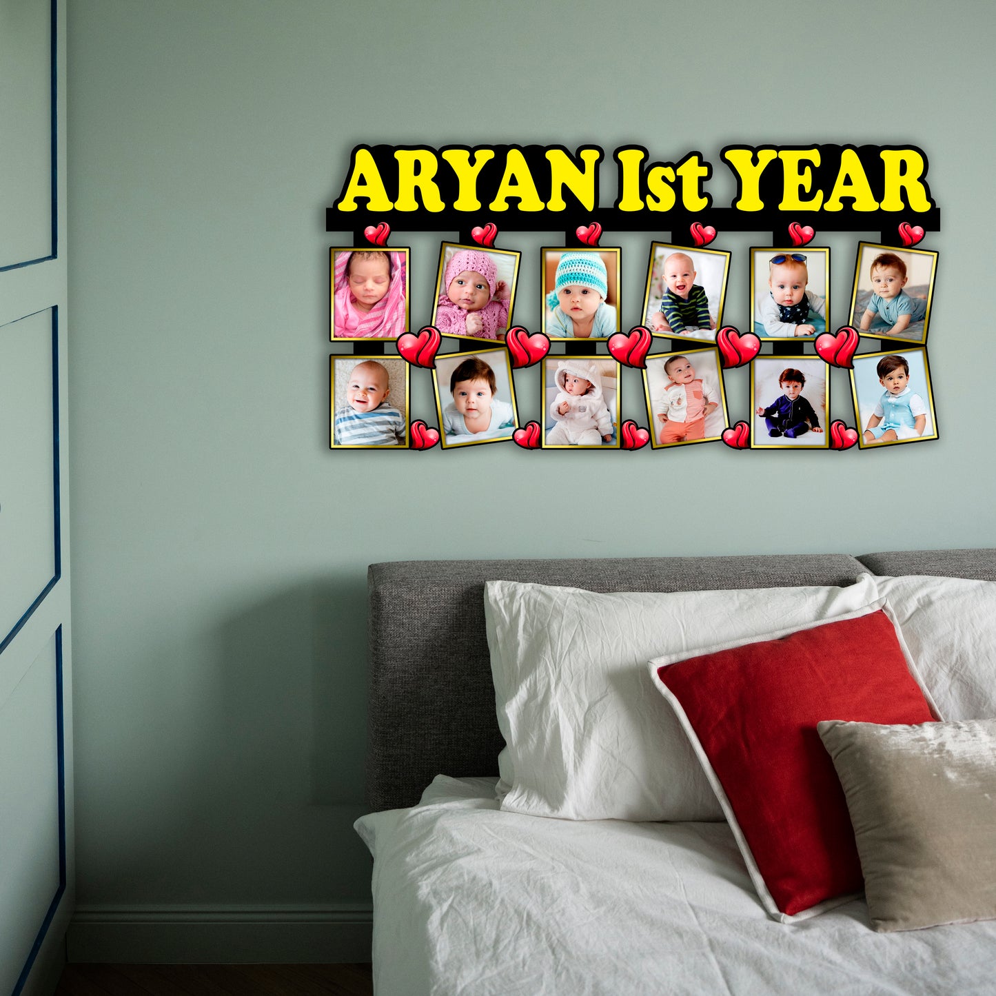 Customised First Birthday Wooden Photo Frame For Babies, Kid