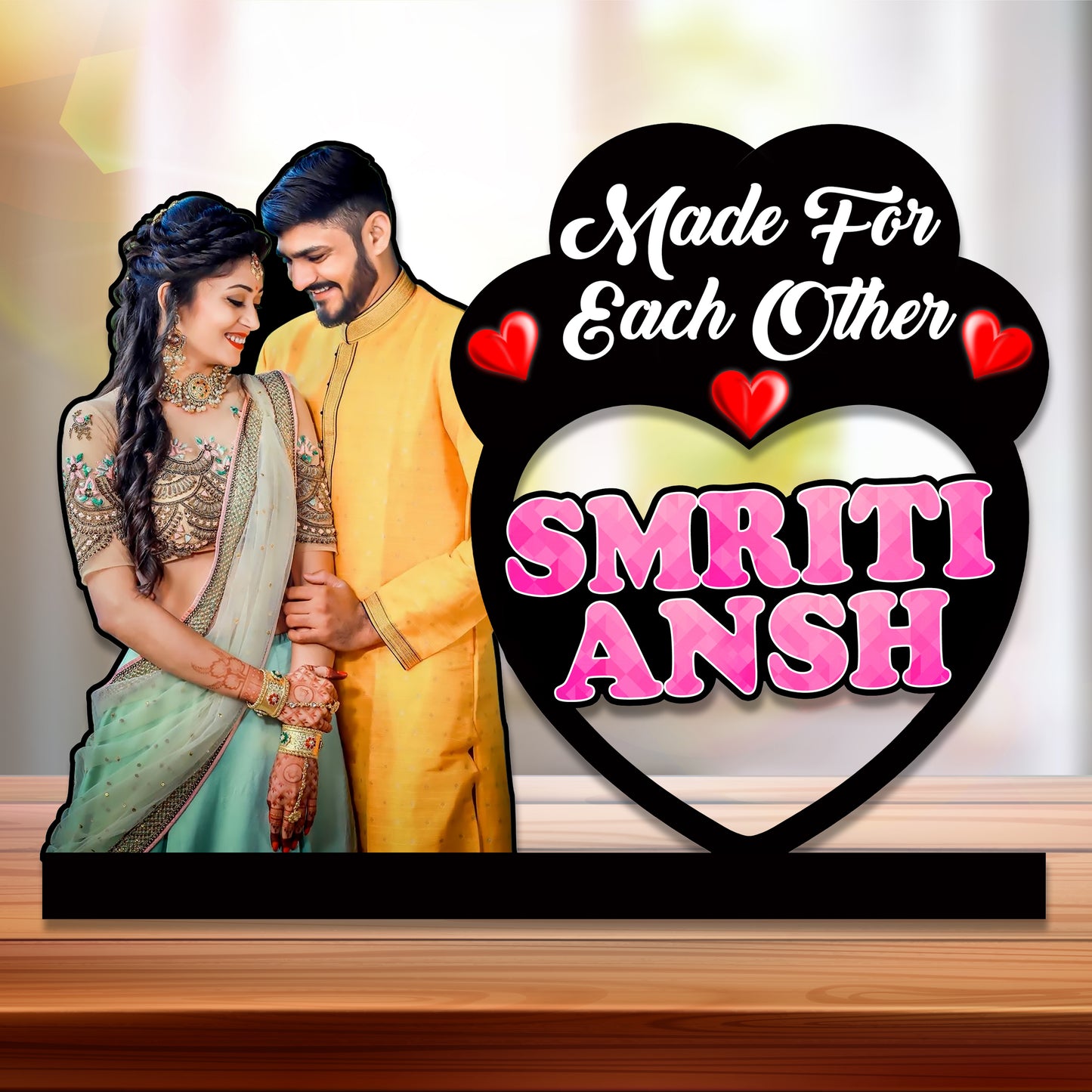 Customised Couple Photo Frame With Name  for Wedding Gift & Anniversary Gifts