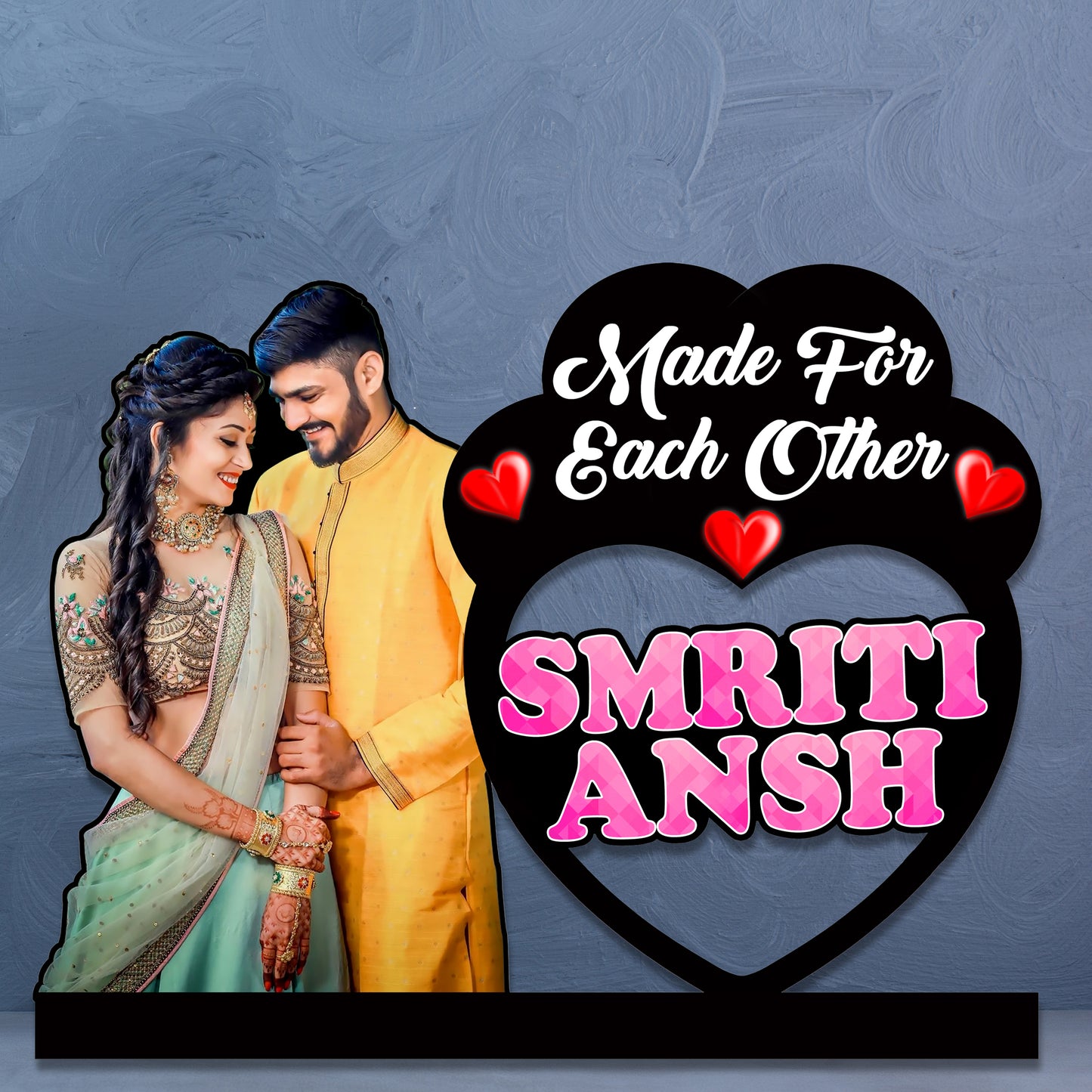 Customised Couple Photo Frame With Name  for Wedding Gift & Anniversary Gifts
