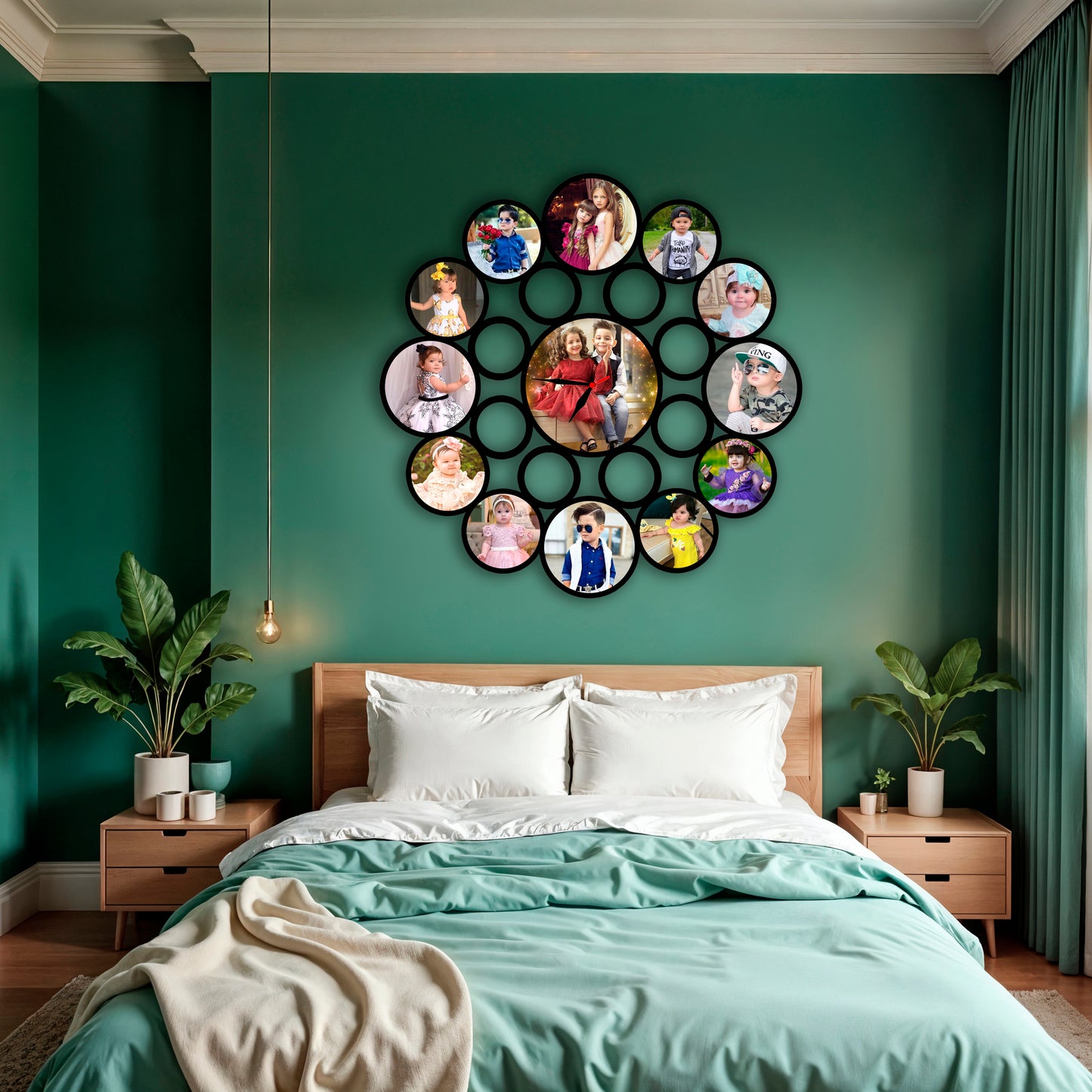 Customised Family Photo Clock For Couple,Anniversary