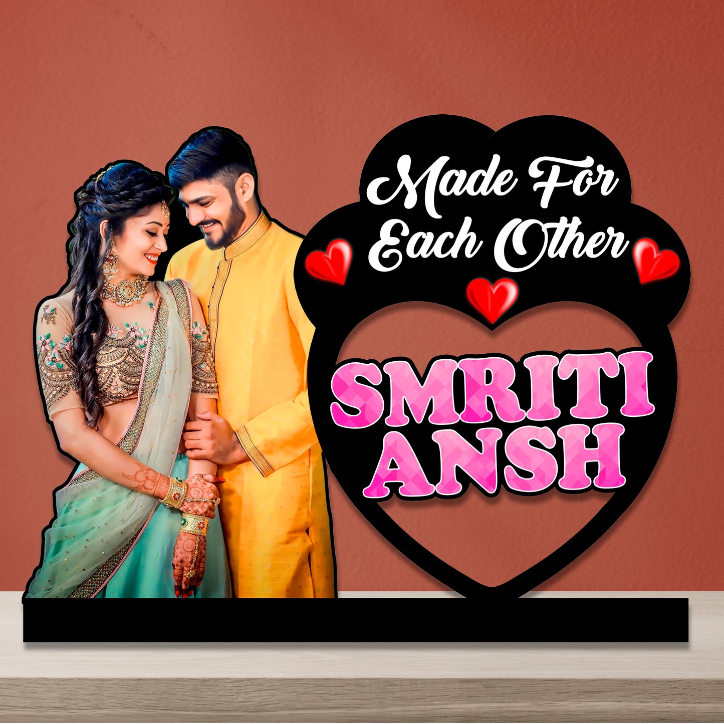 Customised Couple Photo Frame With Name  for Wedding Gift & Anniversary Gifts