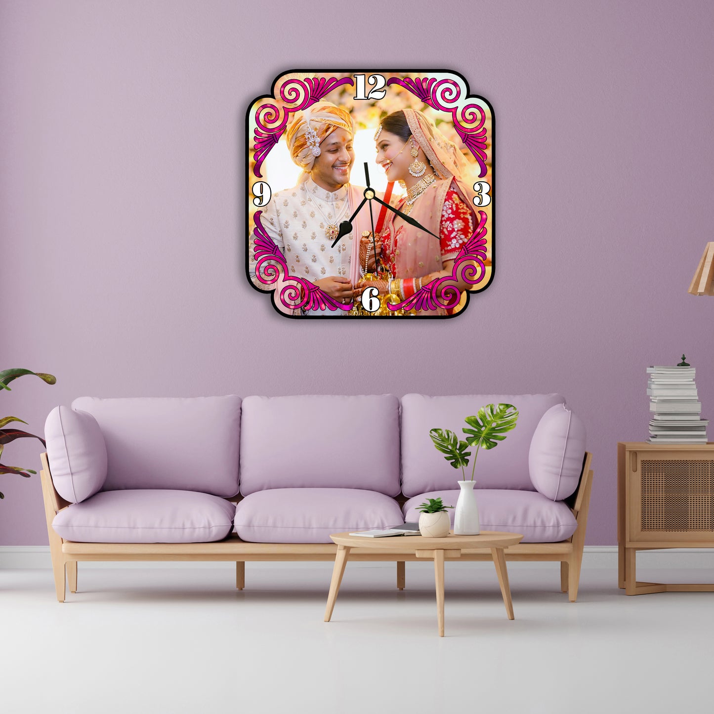 Customized Couple Clock Collage Photo Frame Gifts for Anniversary, Birthday