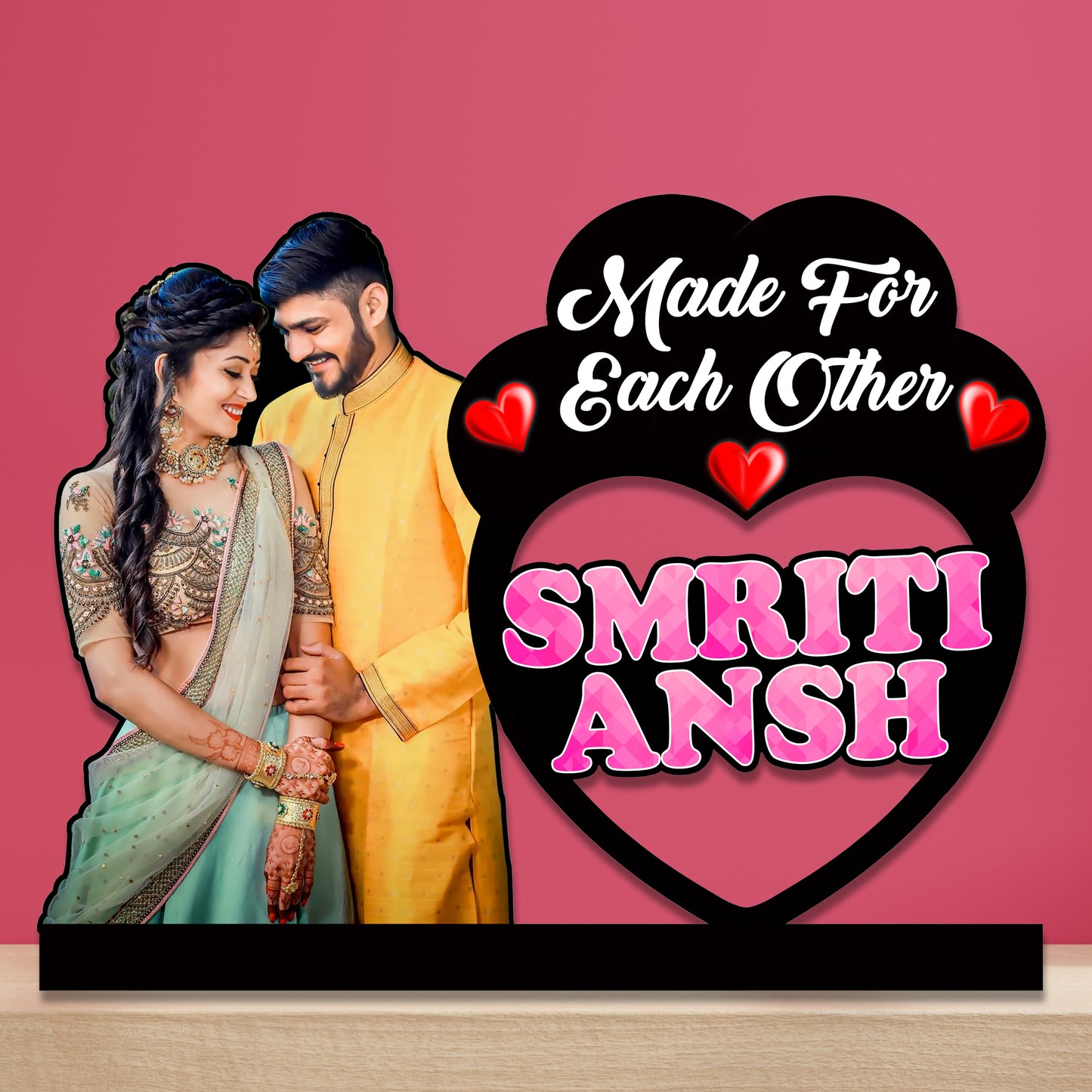 Customised Couple Photo Frame With Name  for Wedding Gift & Anniversary Gifts