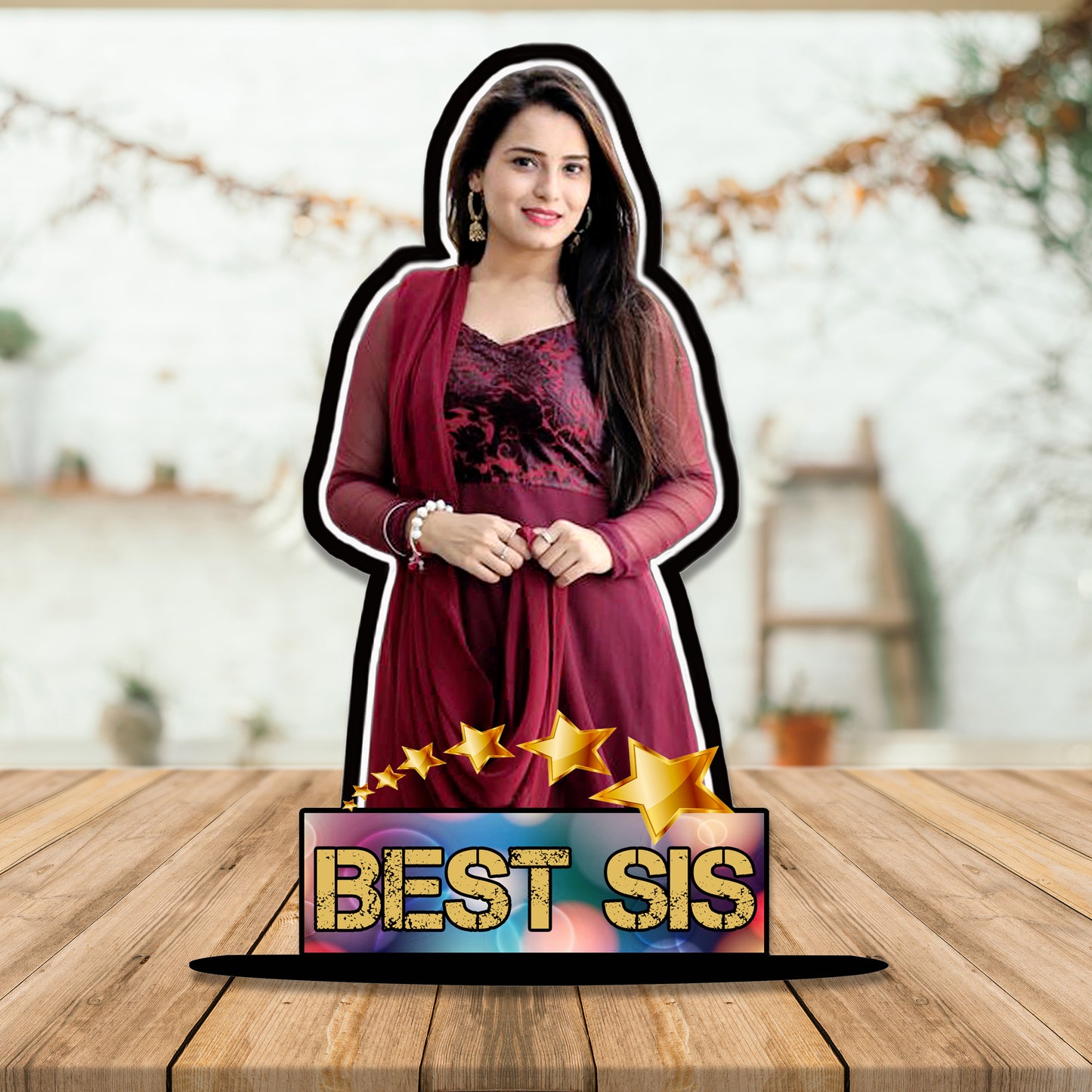 Customized Photo Frame - Gifts Personalised Cutout Photo Frame with Name Collage